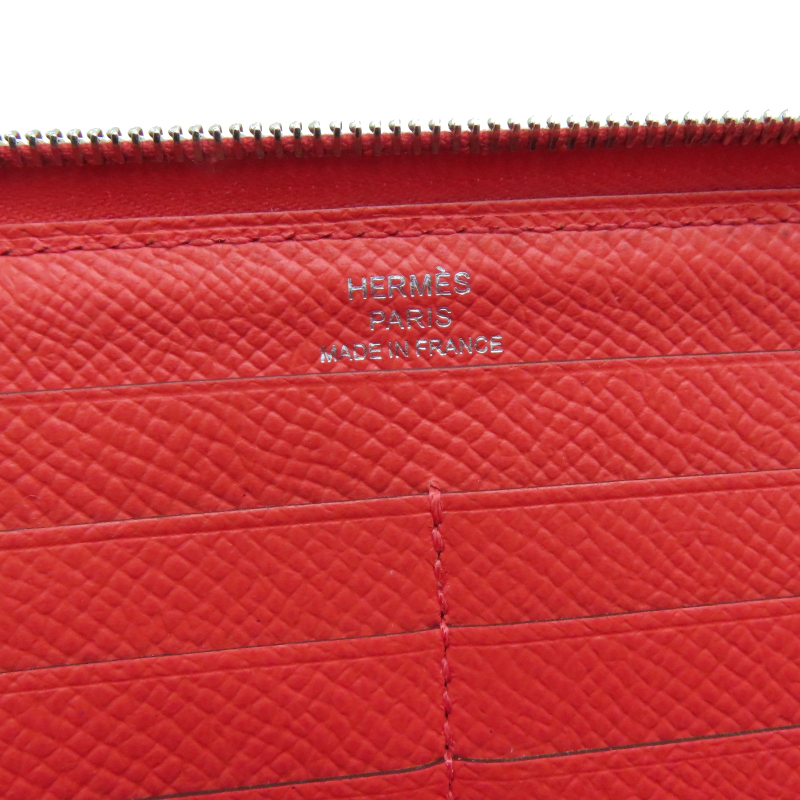 HERMES 【激减优惠】Epsom皮革Azap Wallet With Lucky Wrist Strap拉链长钱包Rose Jaipur粉红色