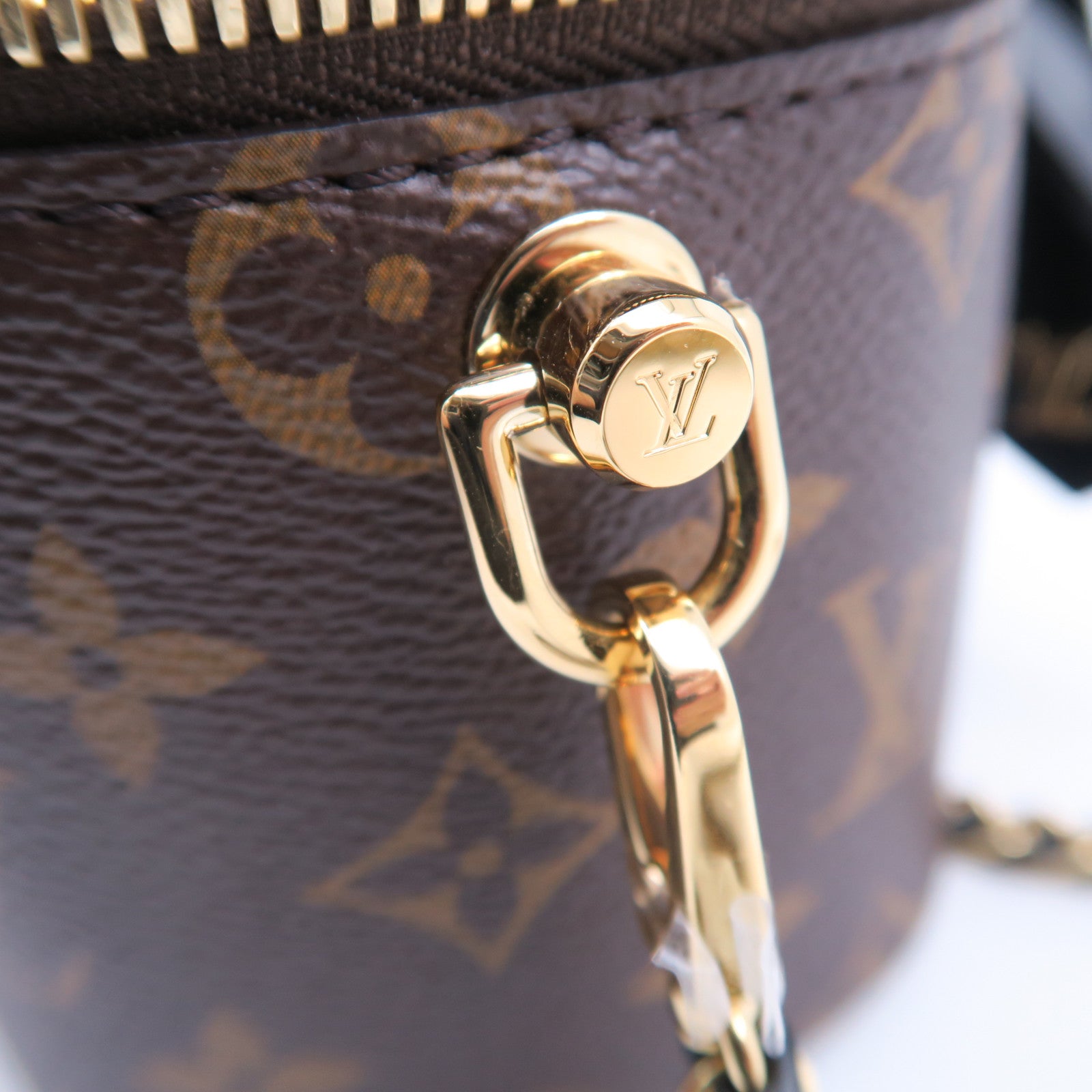 LOUIS VUITTON Monogram Vanity PM金扣手挽肩背兩用袋棕色