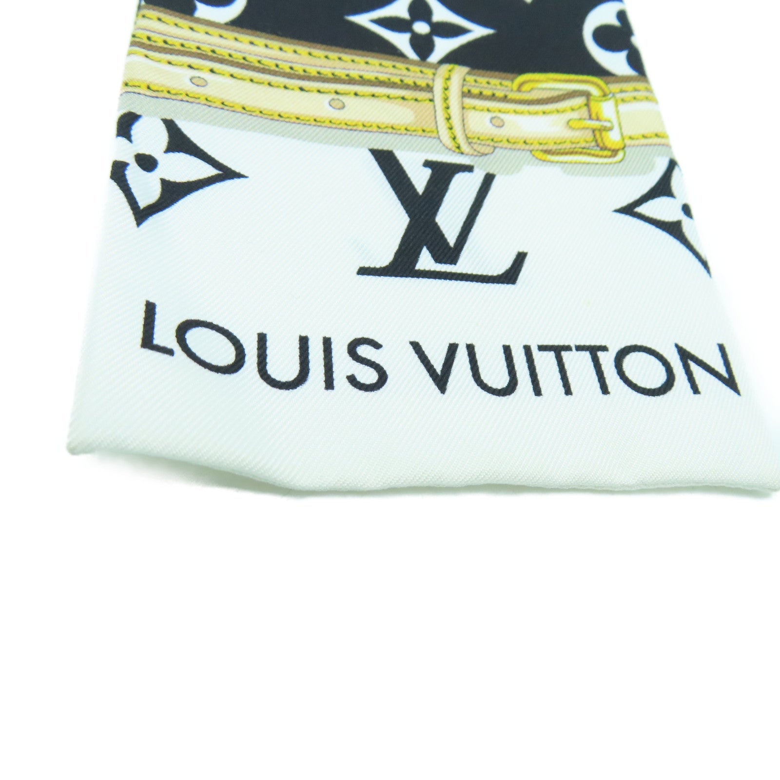 LOUIS VUITTON 絲質Scarf絲巾黑色/白色