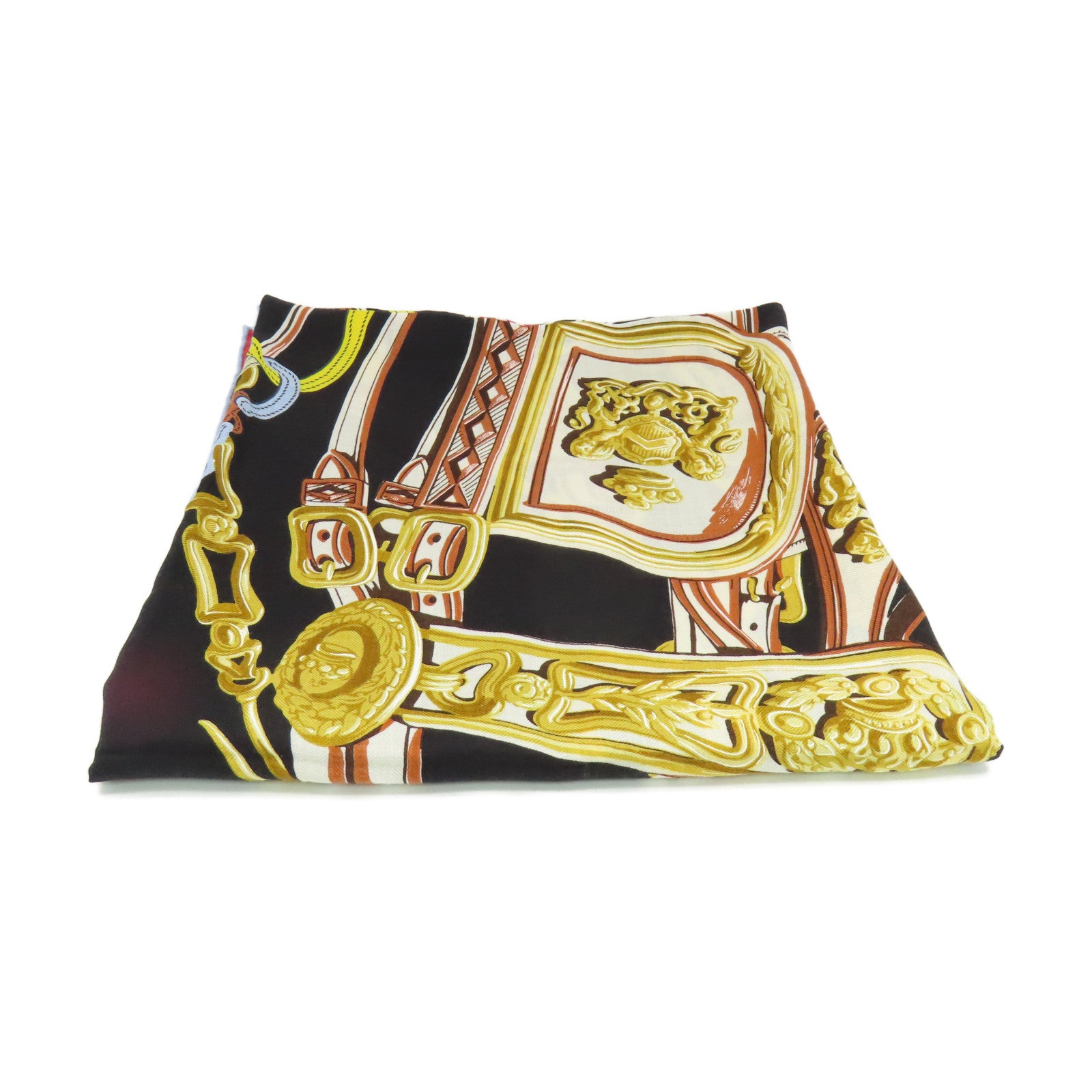HERMES 羊絨/絲質Scarf140絲巾黑色/彩色