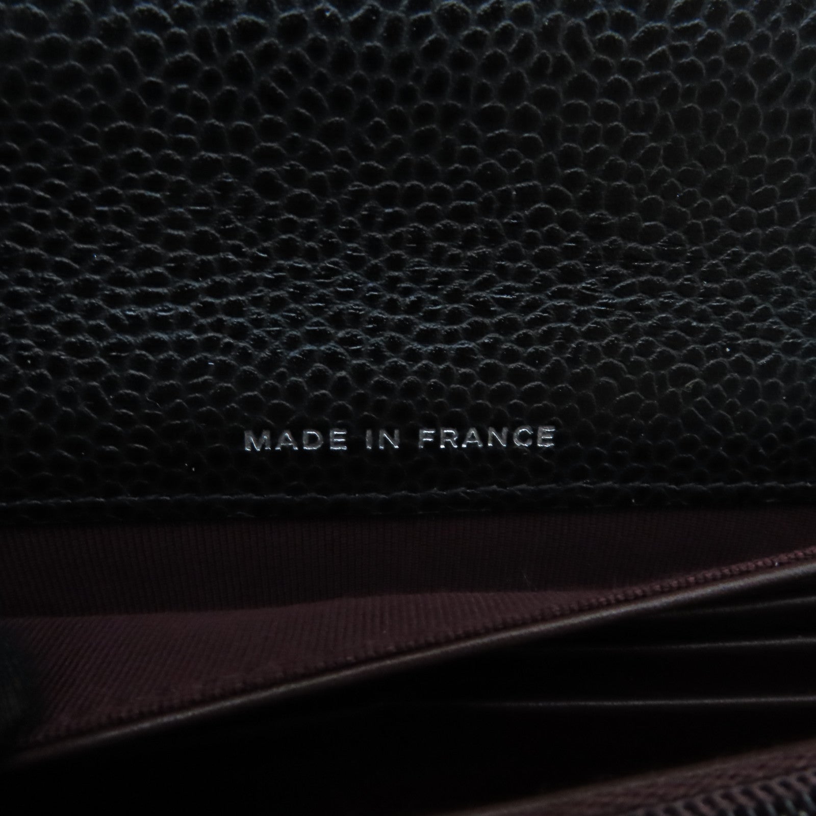 CHANEL Caviar Leather Classic Long Wallet Silver Buckle Long Wallet Black