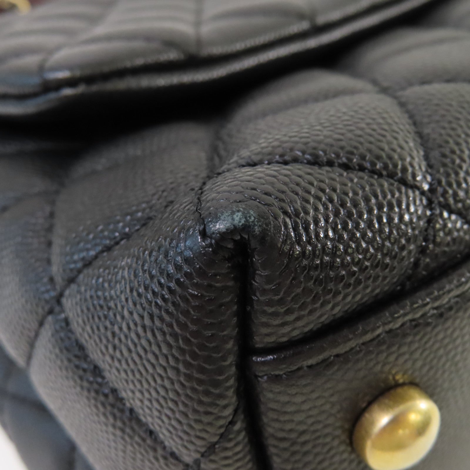 CHANEL Caviar皮革/Lizard皮革2Way Chain Shoulder Bag金扣手挽肩背兩用袋黑色