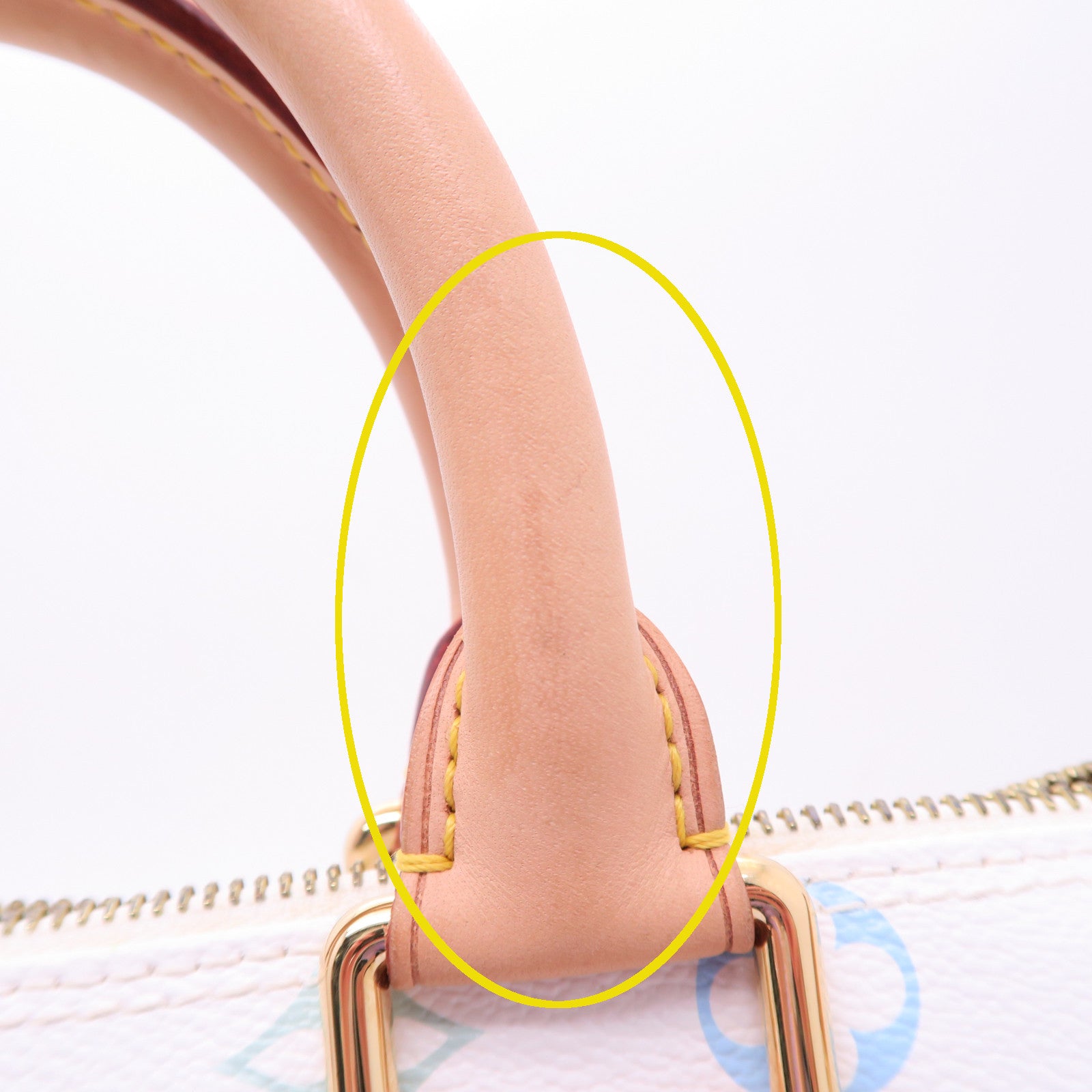 LOUIS VUITTON Monogram Multicolore Speedy 30金扣手挽袋白色
