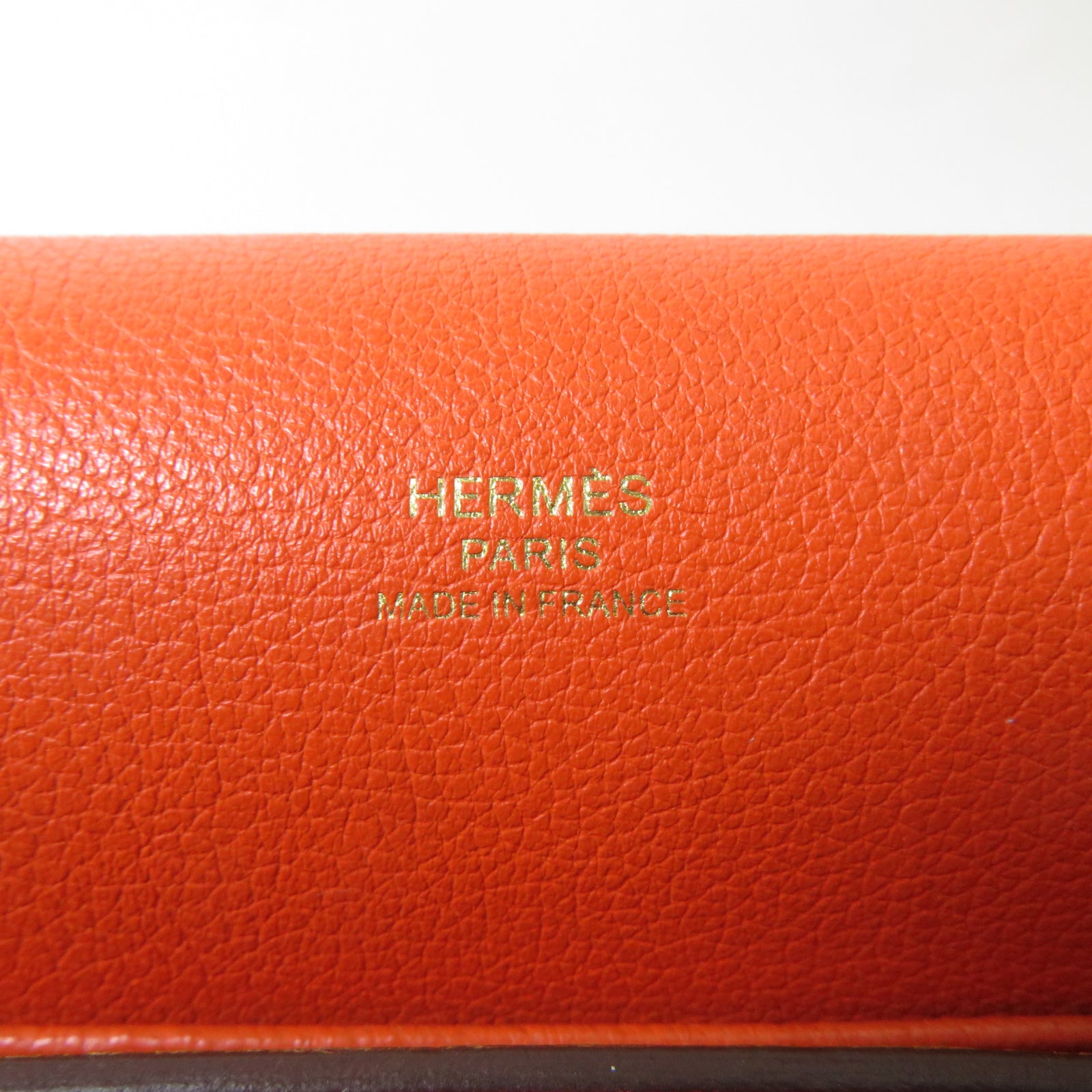 HERMES Evercolor皮革Roulis 23金扣肩背袋Orange Poppy罌粟花橘色