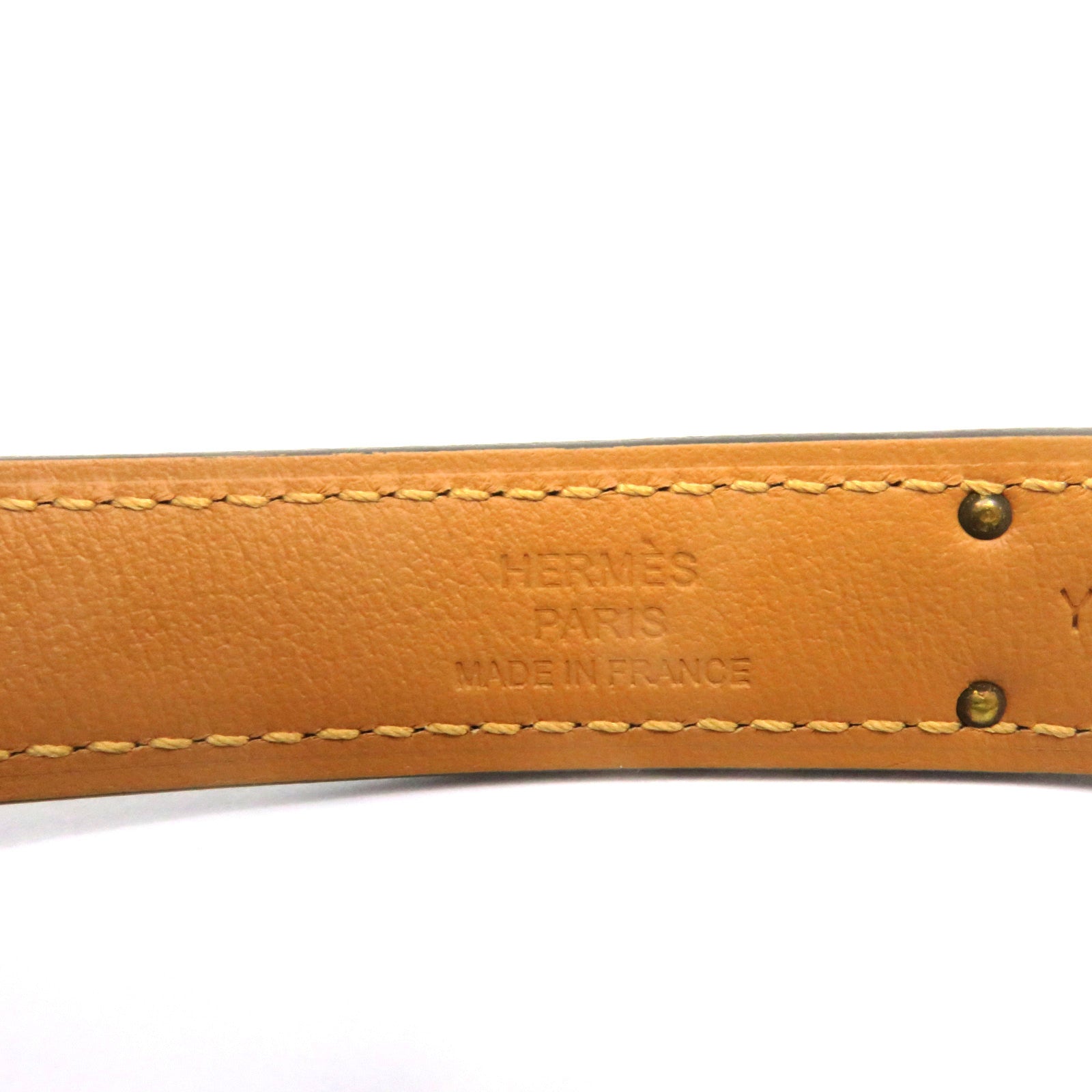HERMES Epsom皮革Kelly Belt金扣皮革带Etoupe啡色