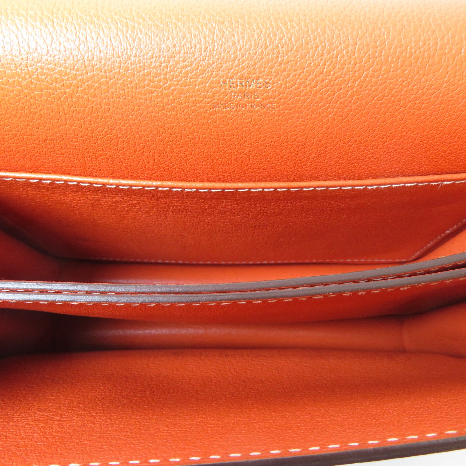 HERMÈS TWILLY POCKETS エクリュ/オレンジ　新品未使用 HERMES Evercolor皮革Roulis 23金扣肩背袋Orange Poppy罌粟花橘