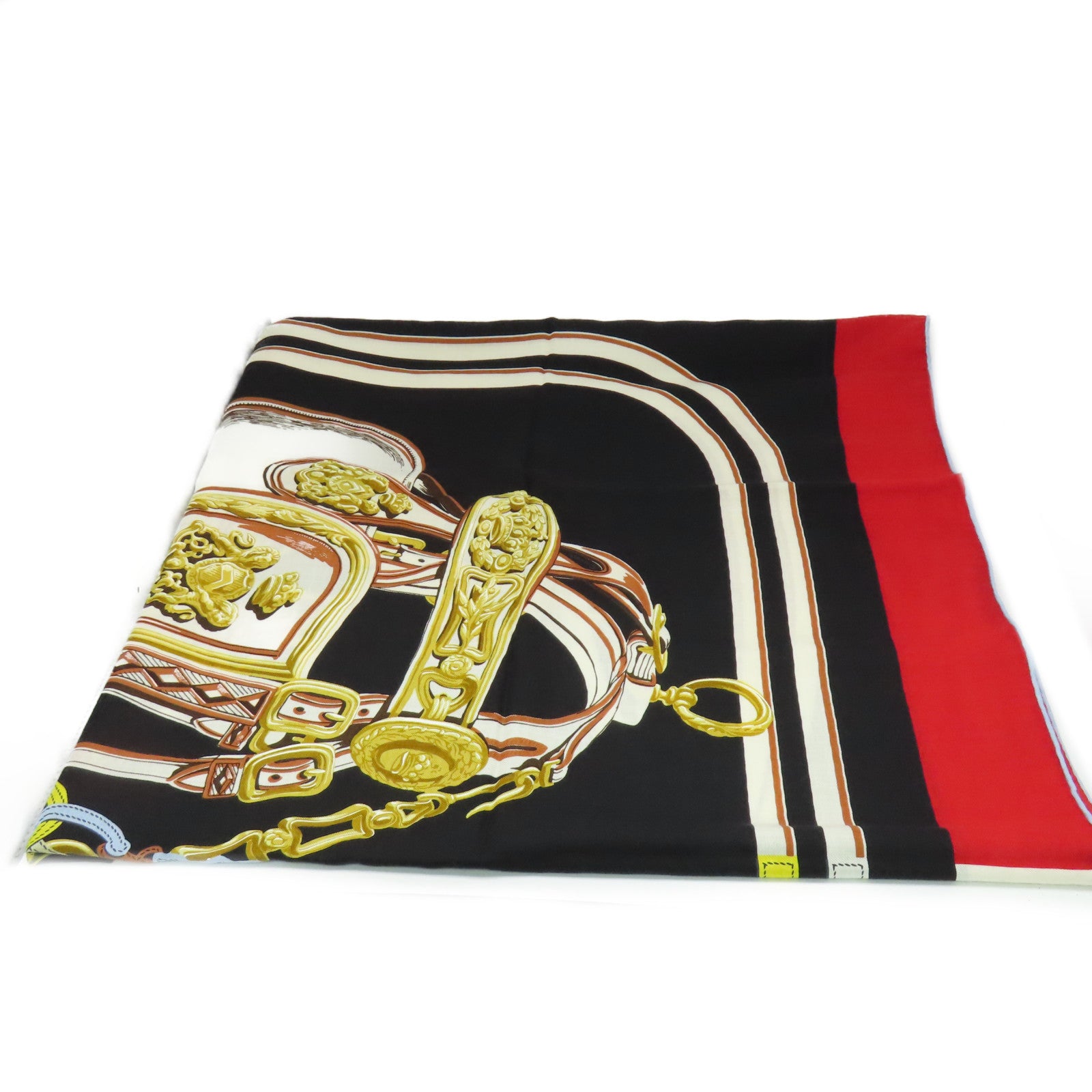HERMES 羊絨/絲質Scarf140絲巾黑色/彩色