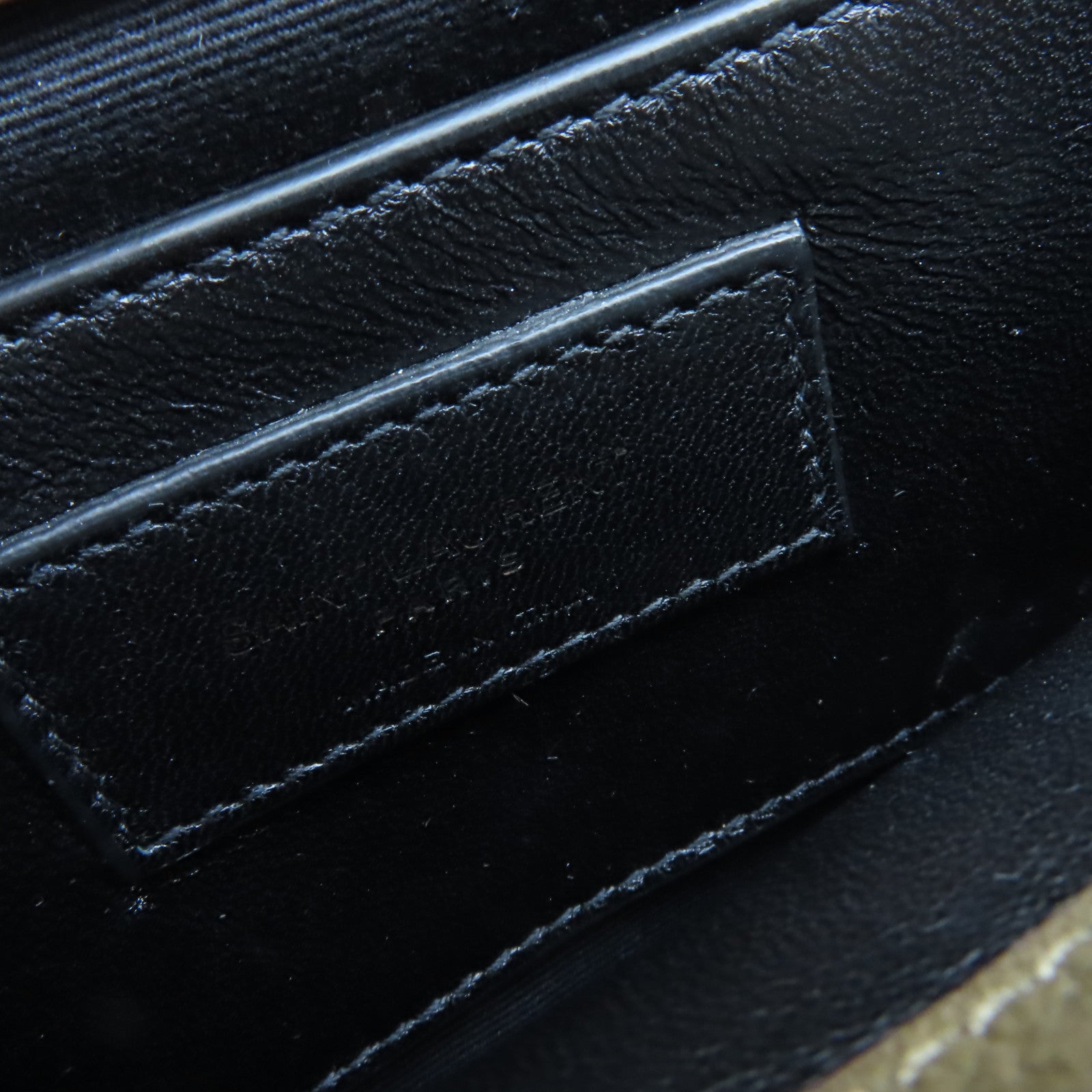 SAINT LAURENT 牛皮皮革College Medium 2Way Chain Shoulder Bag銀扣鏈帶手挽肩背兩用袋啡色