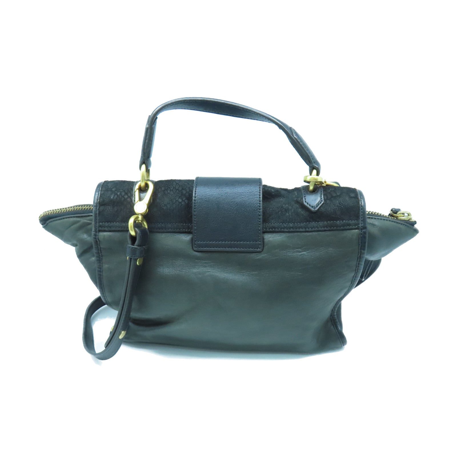 MARC BY MARC JACOBS 牛皮皮革2 Way Shoulder金扣手挽肩背兩用袋黑色