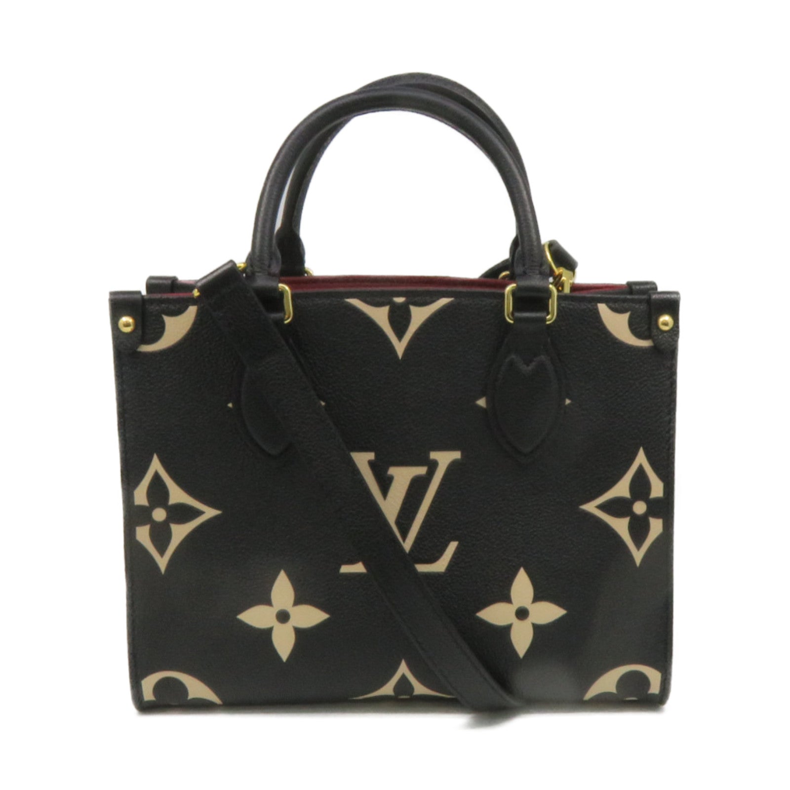 LOUIS VUITTON Monogram Empreinte On The Go PM 2Way Hand Bag手挽肩背两用袋黑色
