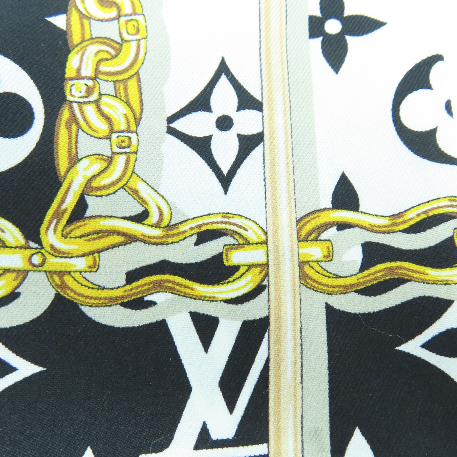 LOUIS VUITTON 絲質Scarf絲巾黑色/白色