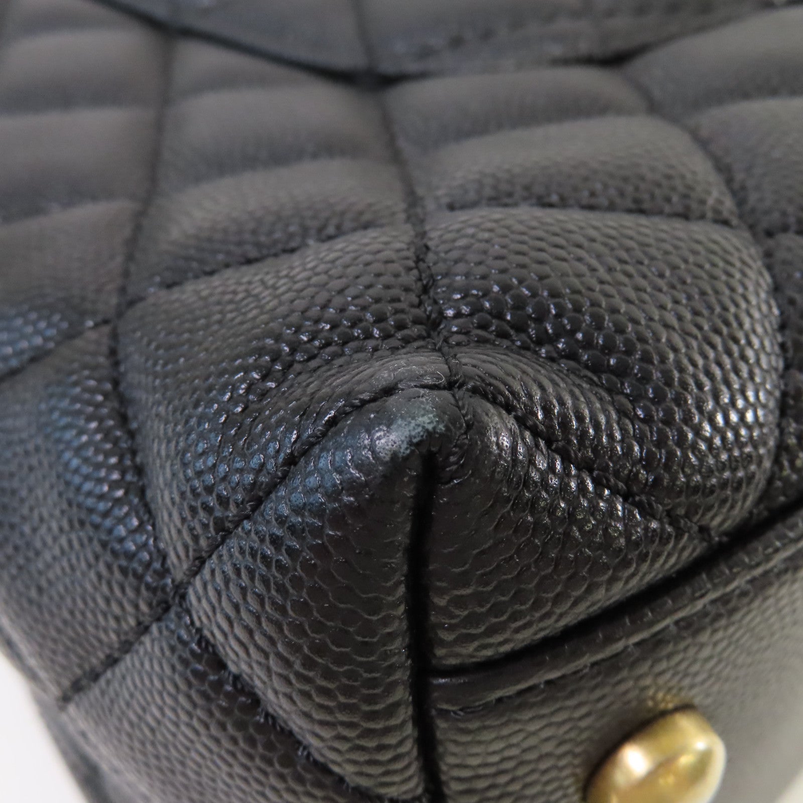 CHANEL Caviar皮革/Lizard皮革2Way Chain Shoulder Bag金扣手挽肩背兩用袋黑色