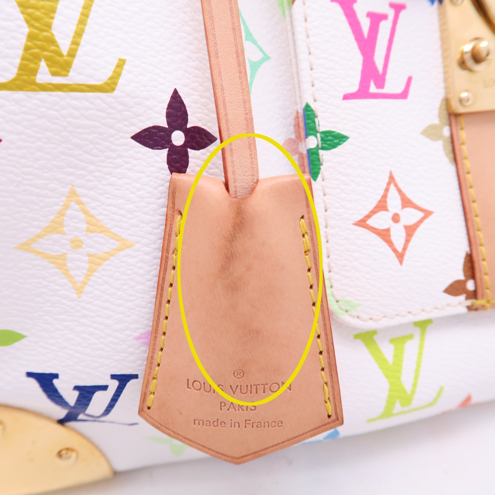 LOUIS VUITTON Monogram Multicolore Speedy 30金扣手挽袋白色