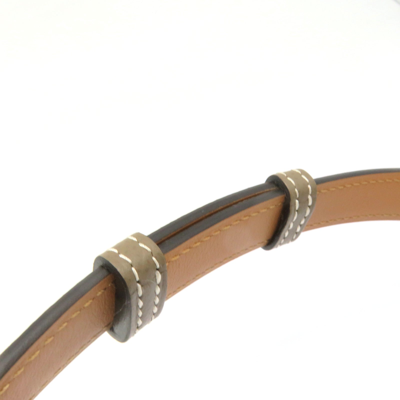 HERMES Epsom皮革Kelly Belt金扣皮革带Etoupe啡色