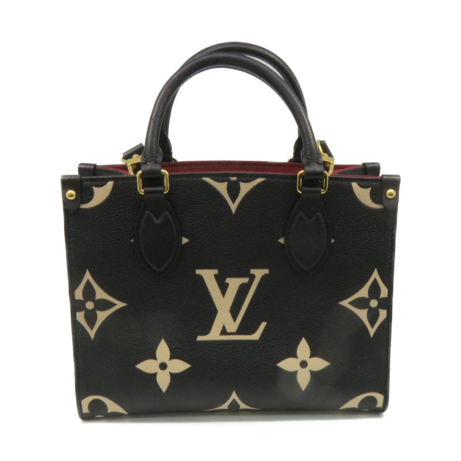 LOUIS VUITTON Monogram Empreinte On The Go PM 2Way Hand Bag手挽肩背两用袋黑色
