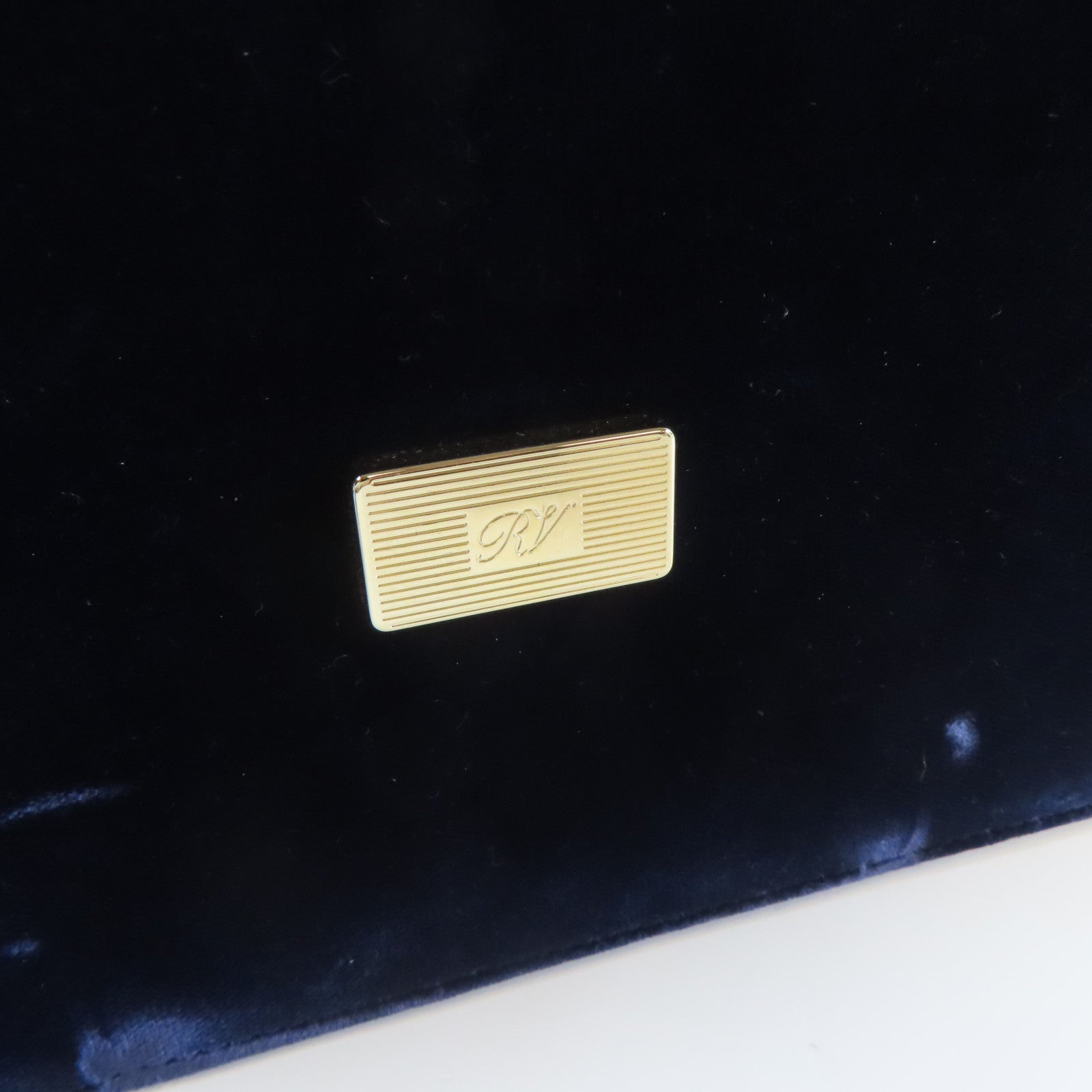 Roger Vivier 天鵝絨Roger Vivier Chain Shoulder銀扣鏈帶肩背袋藍色