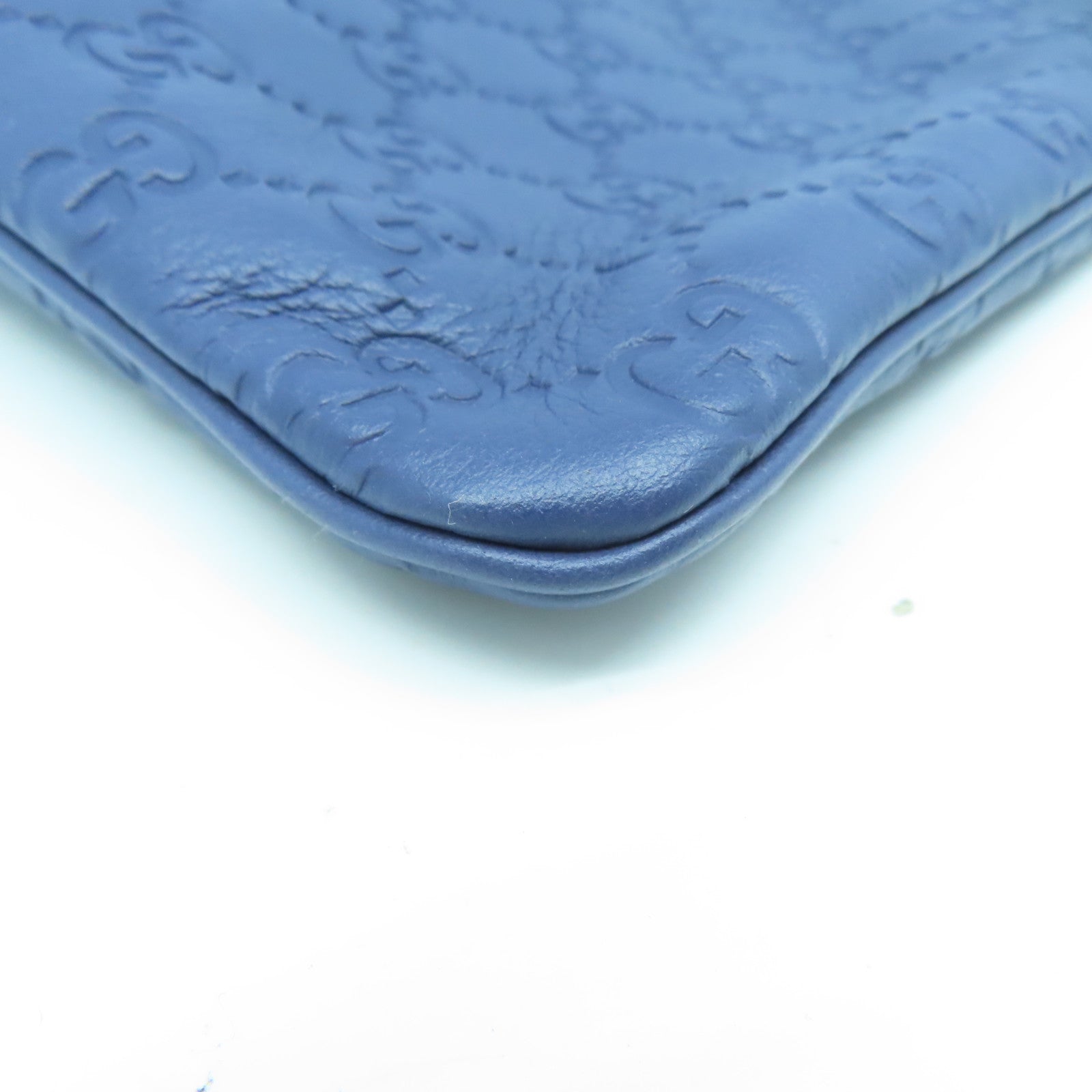 GUCCI 牛皮皮革Shoulder Bag銀扣肩背袋藍色