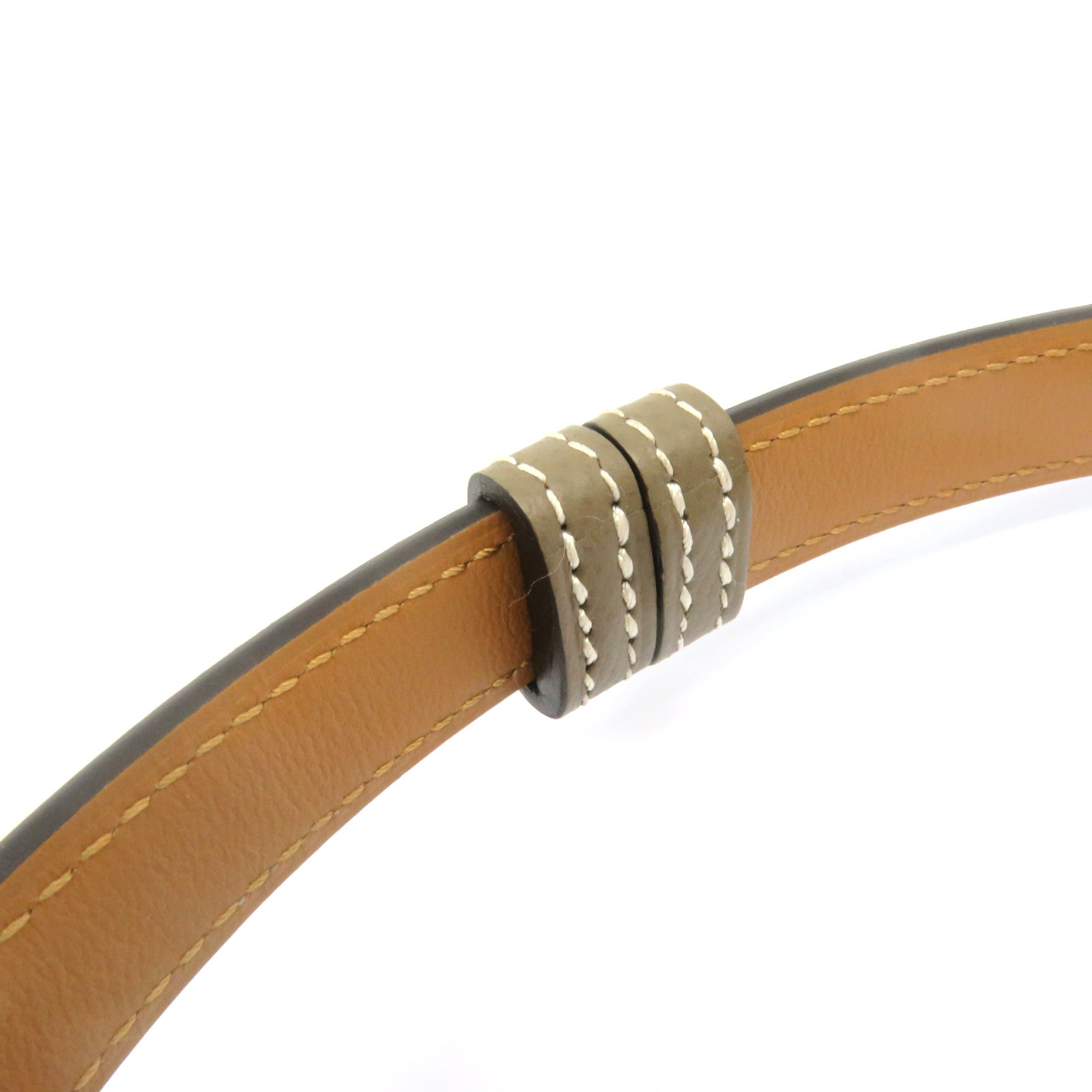 HERMES Epsom皮革Kelly Belt金扣皮革带Etoupe啡色