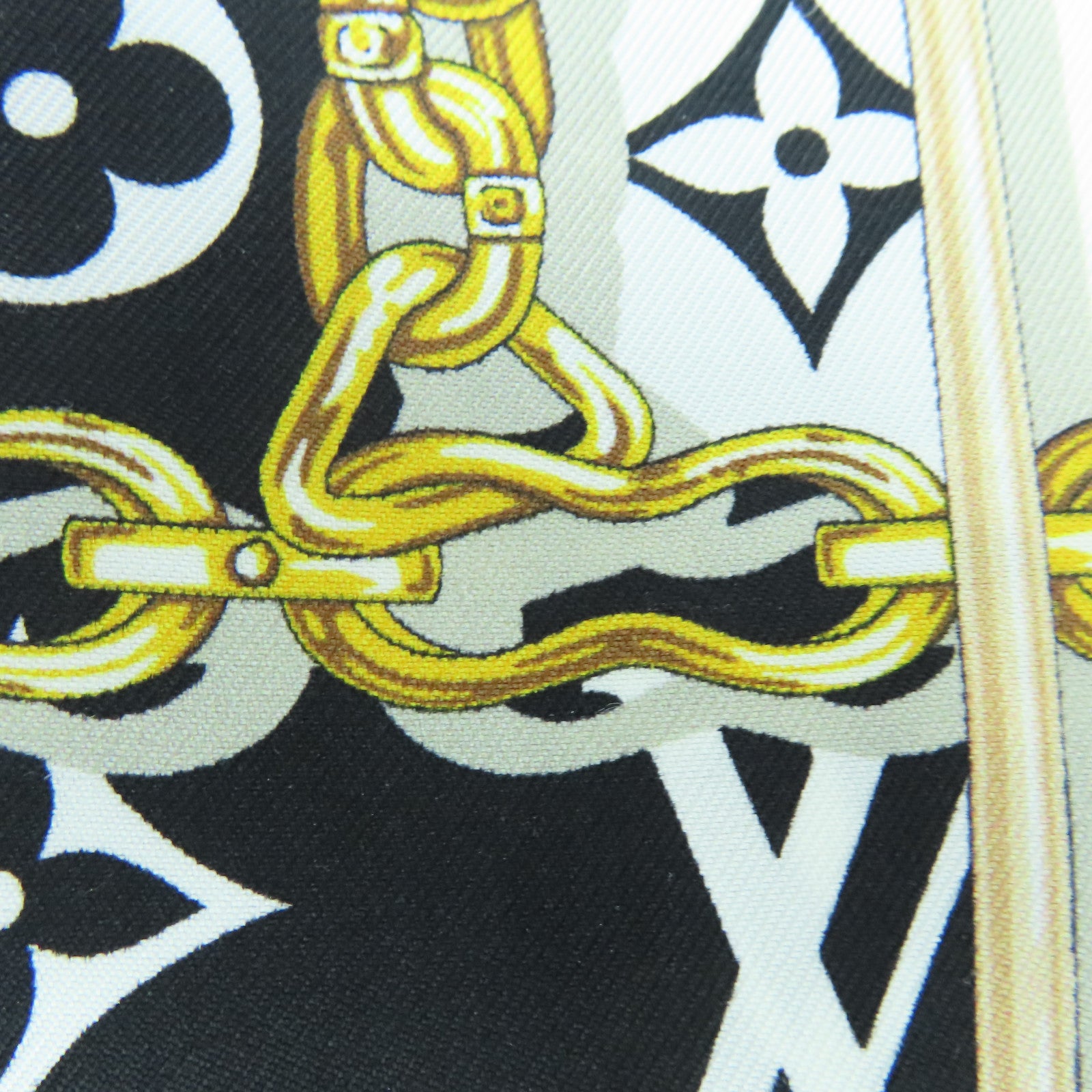 LOUIS VUITTON 絲質Scarf絲巾黑色/白色