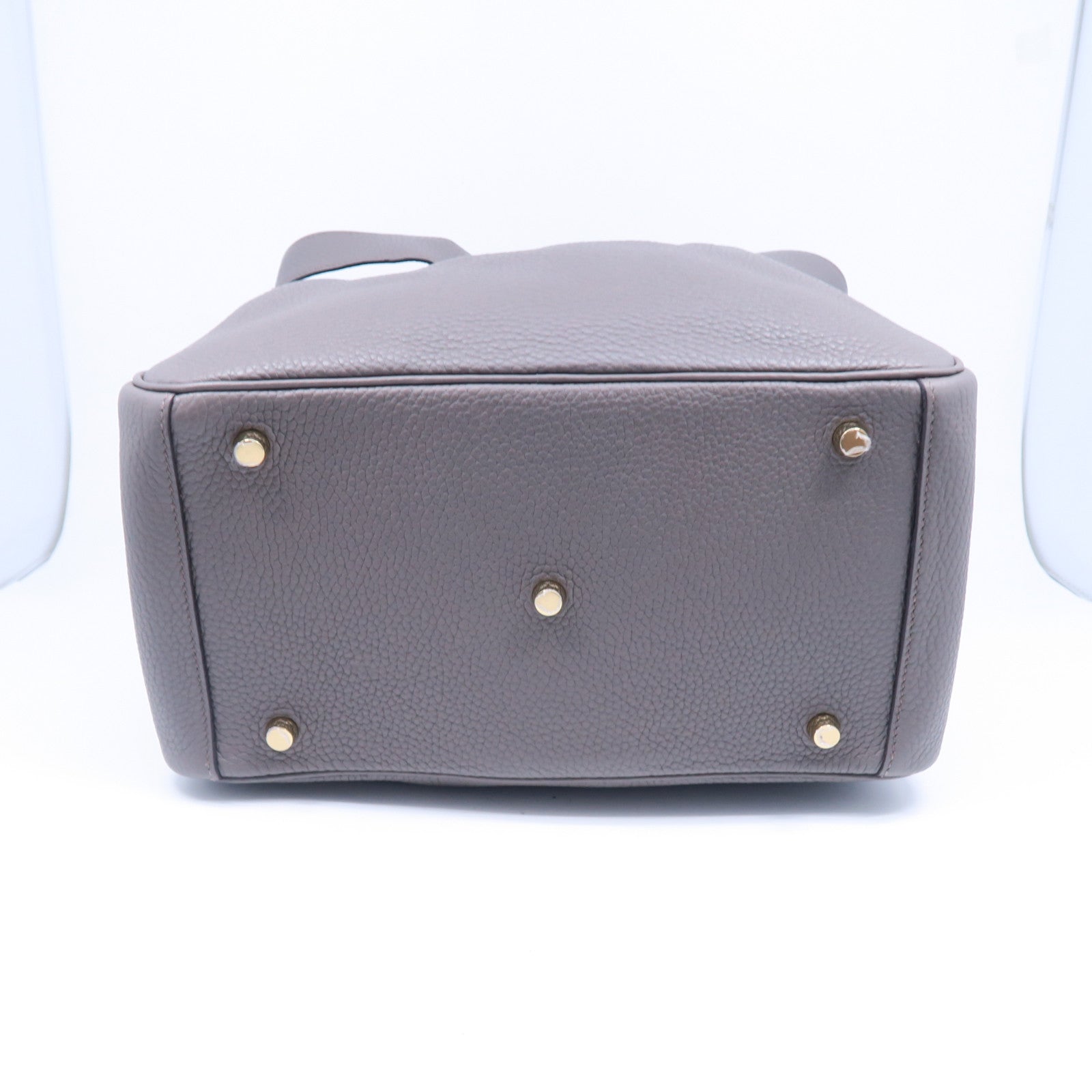 HERMES Taurillon Clemence皮革Lindy 30金扣手挽肩背兩用袋錫器灰色