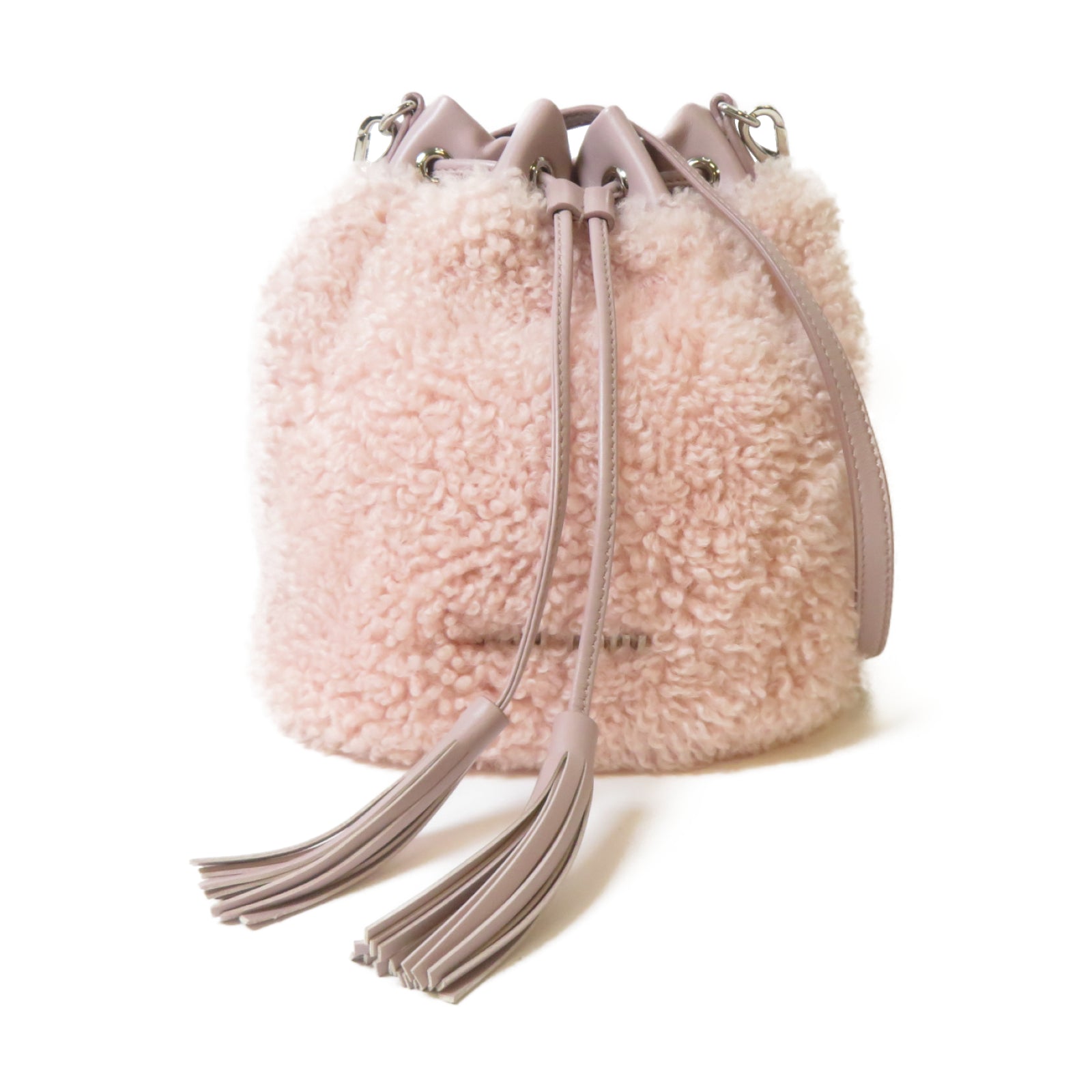 Miu Miu 羊皮皮革Shoulder Bag銀扣肩背袋粉紅色
