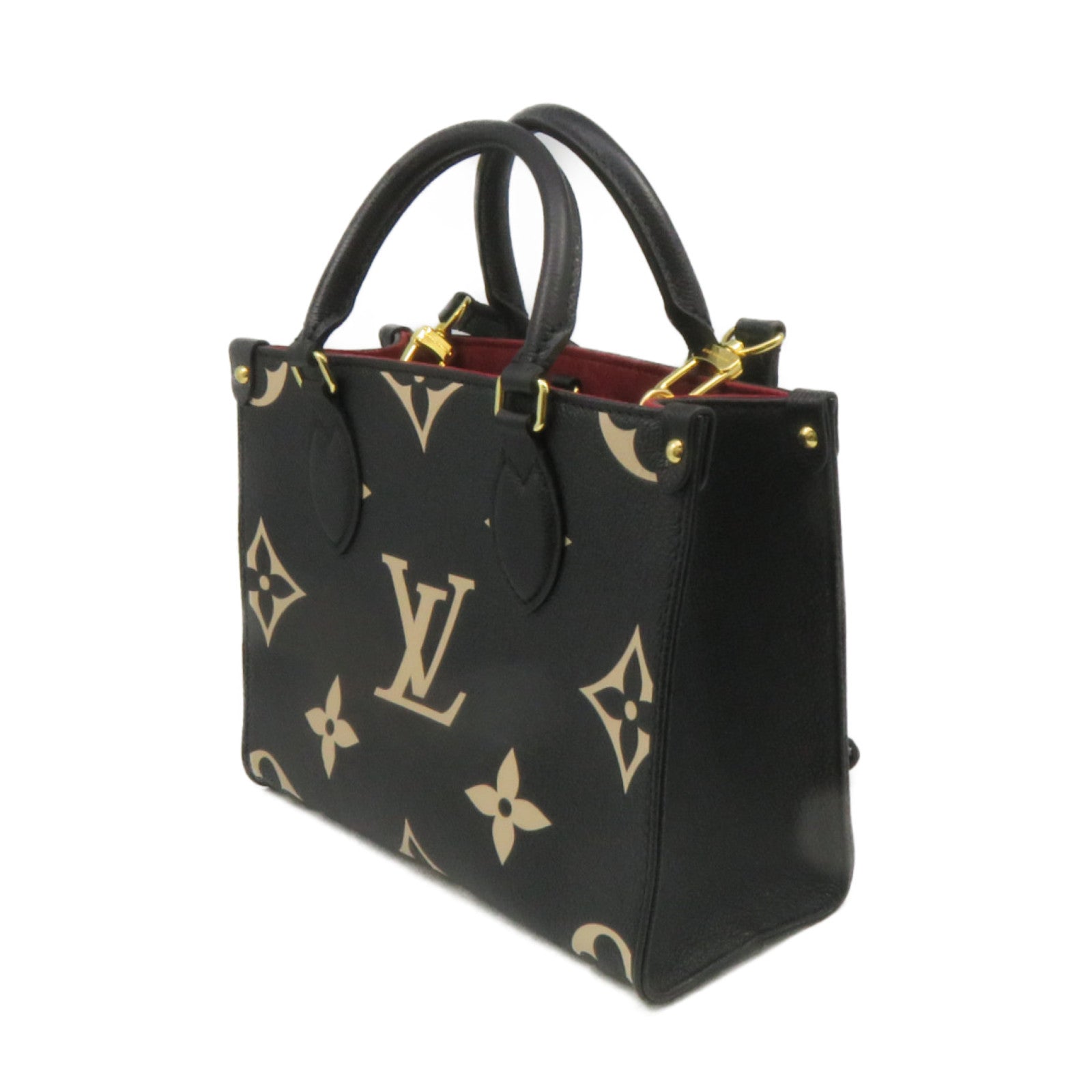 LOUIS VUITTON Monogram Empreinte On The Go PM 2Way Hand Bag手挽肩背两用袋黑色