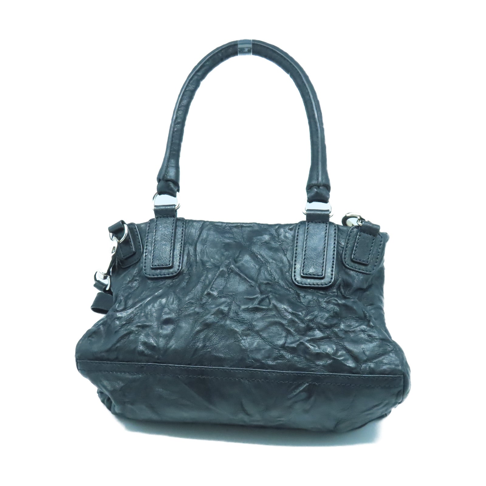 GIVENCHY 牛皮皮革Pandora Medium銀扣手挽肩背兩用袋黑色