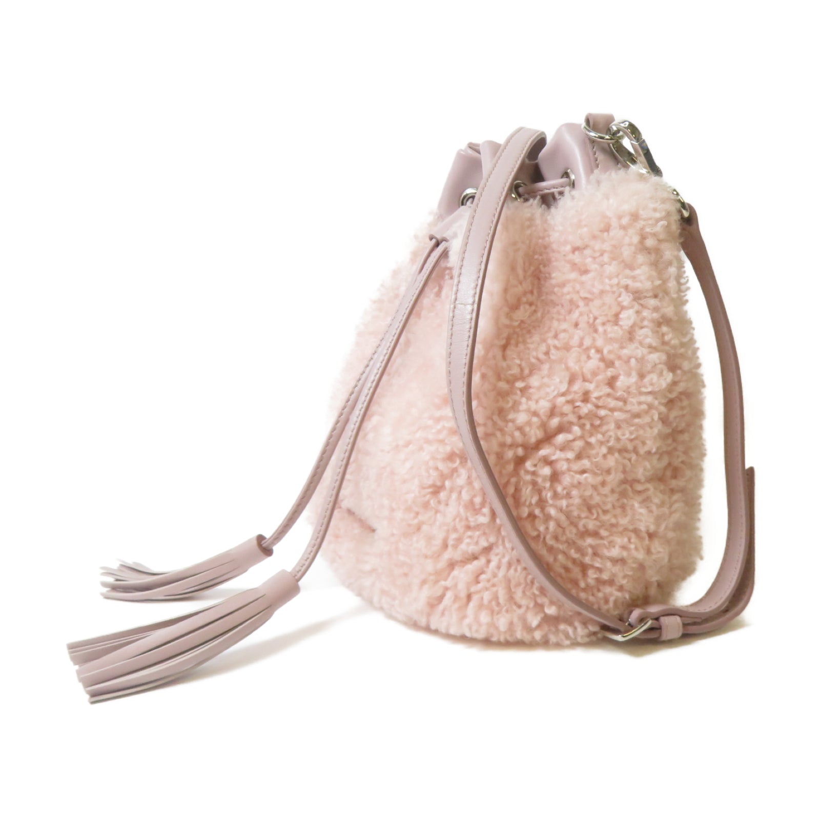 Miu Miu 羊皮皮革Shoulder Bag銀扣肩背袋粉紅色
