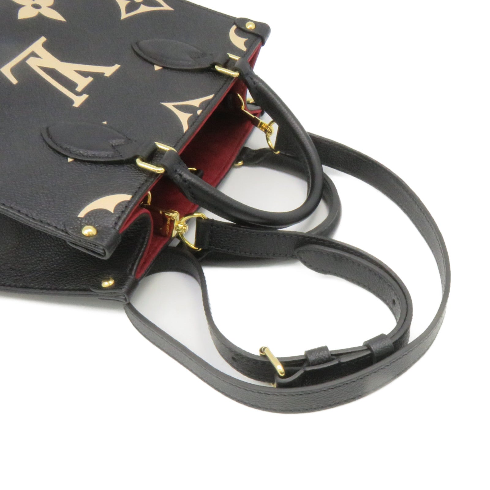 LOUIS VUITTON Monogram Empreinte On The Go PM 2Way Hand Bag手挽肩背两用袋黑色