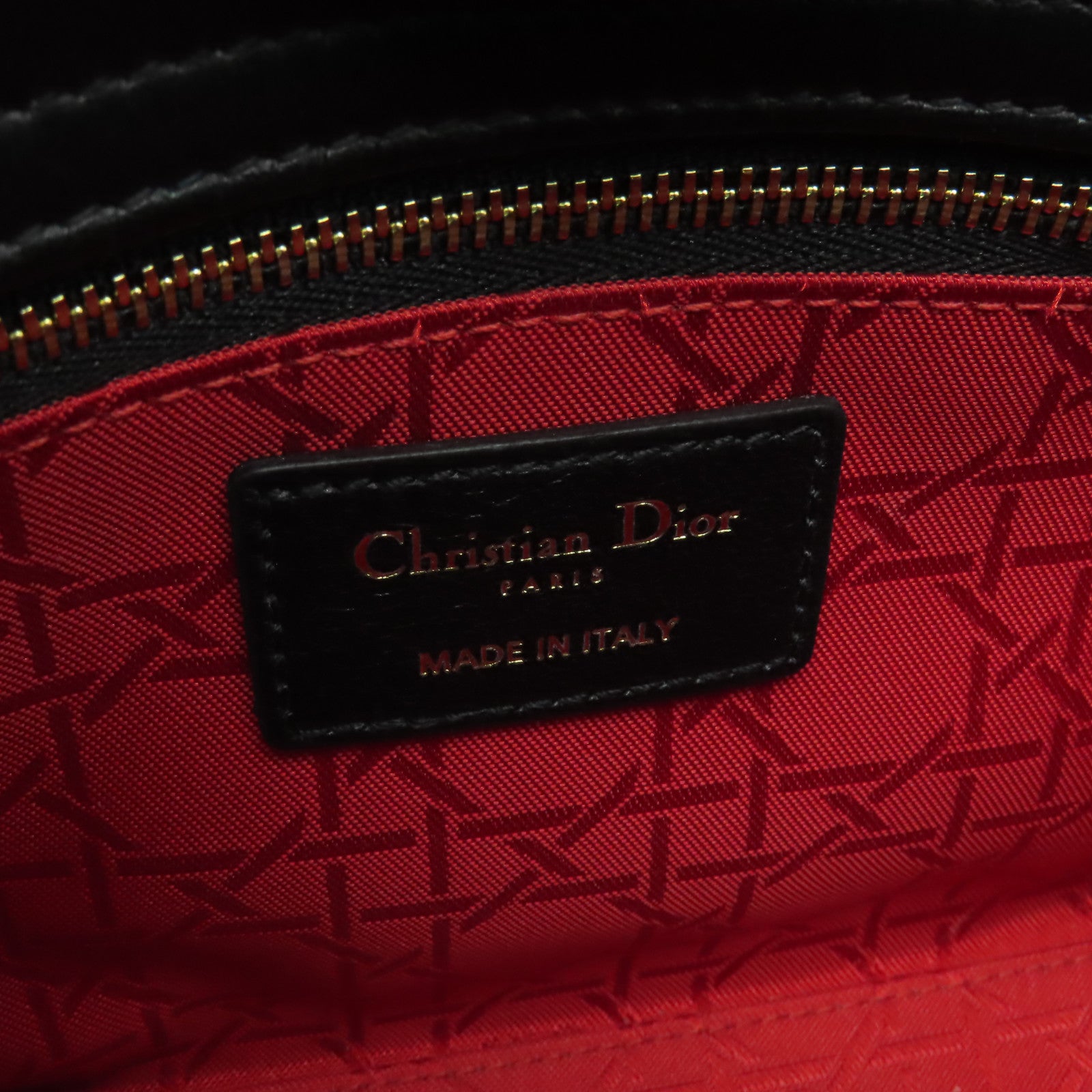 Dior 牛皮皮革Lady Dior金扣手挽肩背兩用袋黑色
