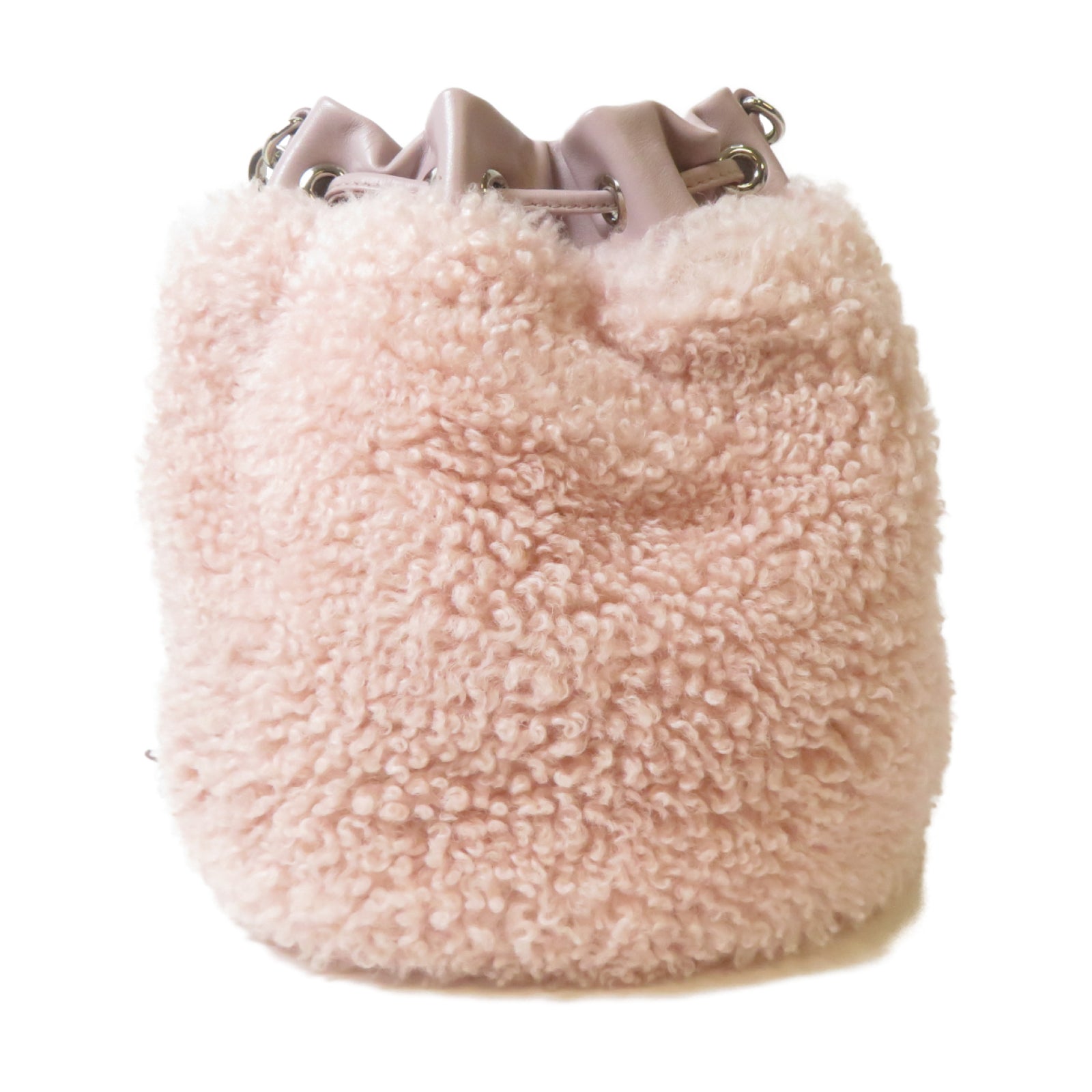 Miu Miu 羊皮皮革Shoulder Bag銀扣肩背袋粉紅色