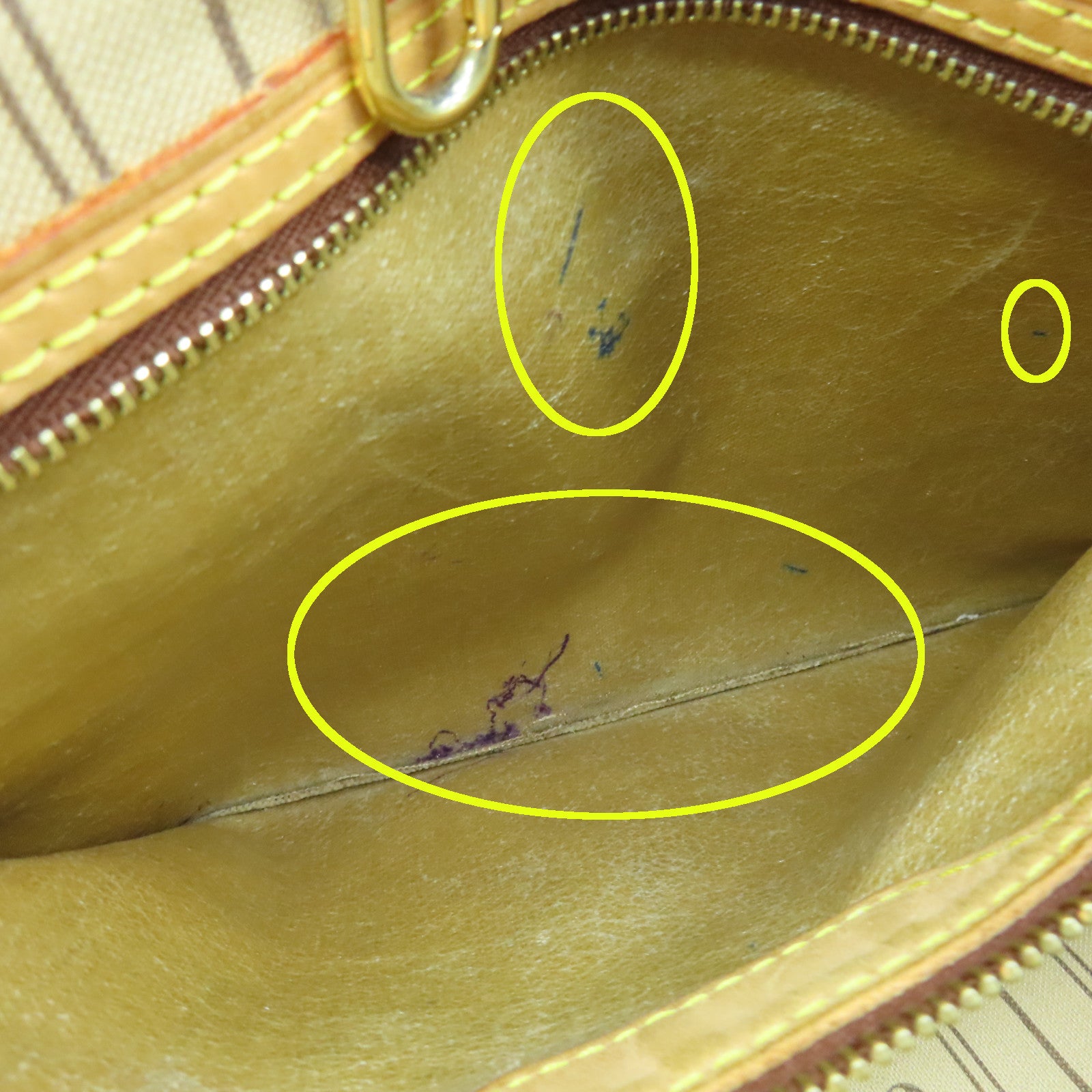 LOUIS VUITTON Monogram Neverfull MM gold buckle handle bag brown