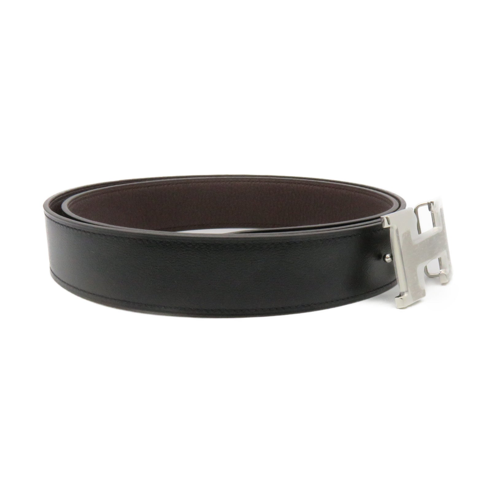 HERMES Swift皮革H Belt皮带黑色/啡色