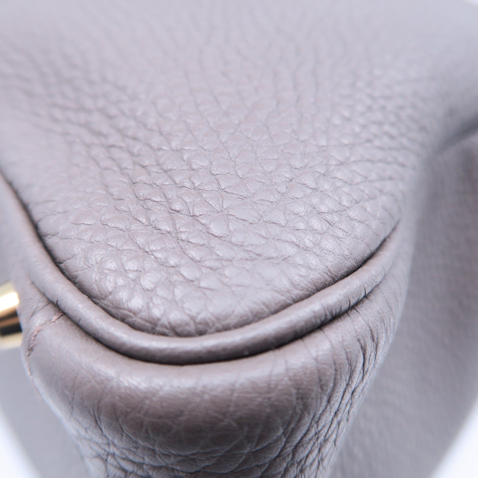 HERMES Taurillon Clemence皮革Lindy 30金扣手挽肩背兩用袋錫器灰色