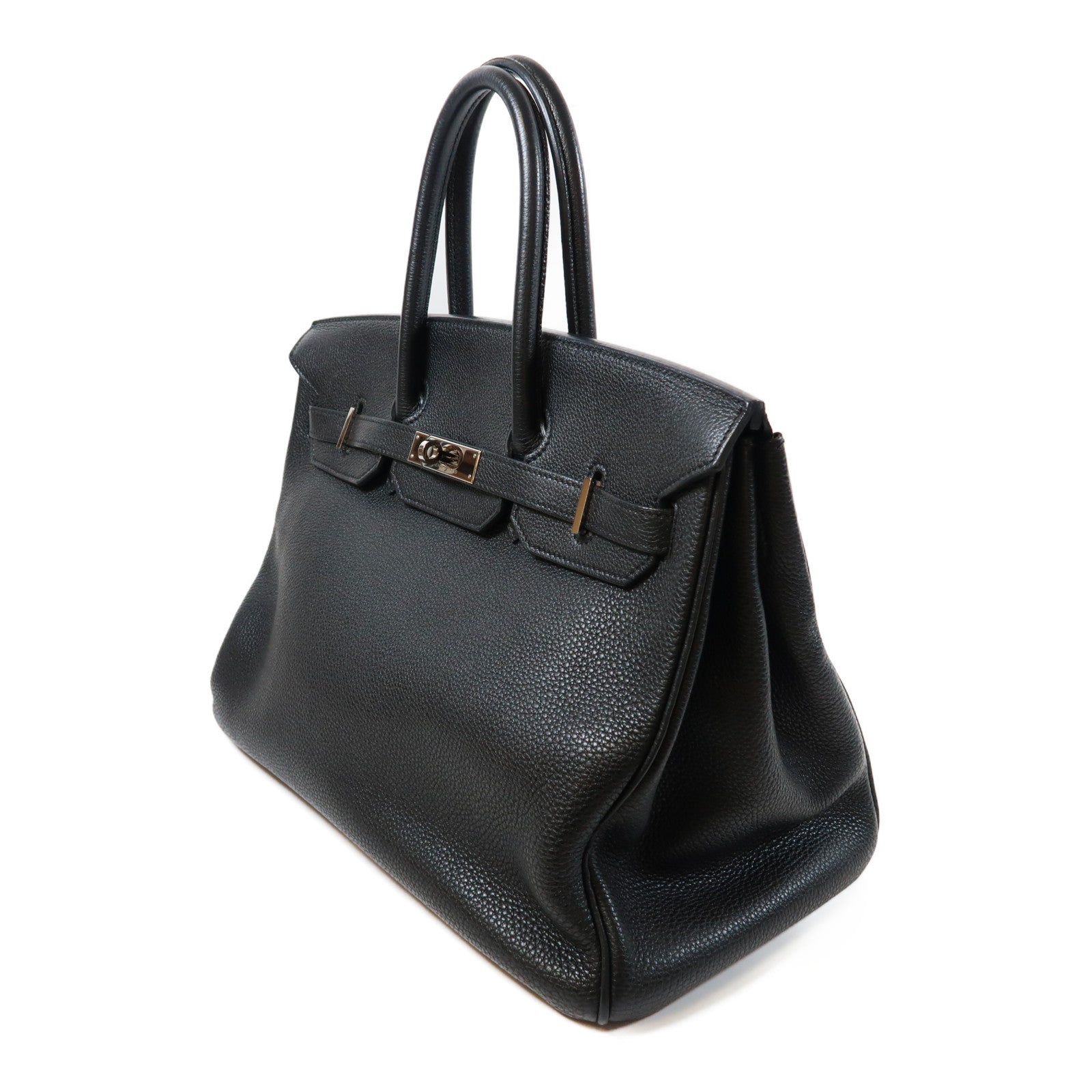 HERMES Togo皮革Birkin 35銀扣手挽袋Noir黑色