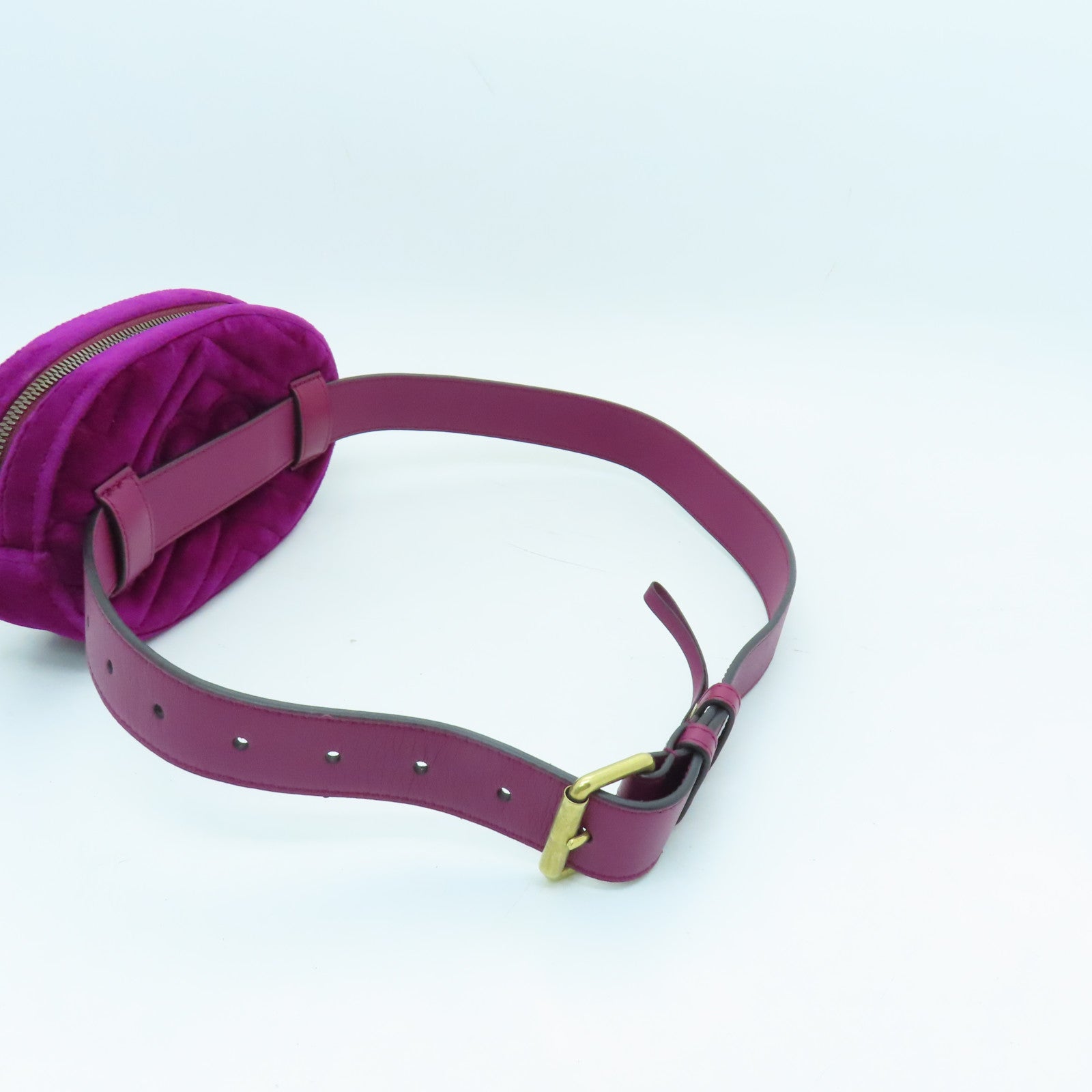 GUCCI Velvet GG Marmont Belt Bag Purple