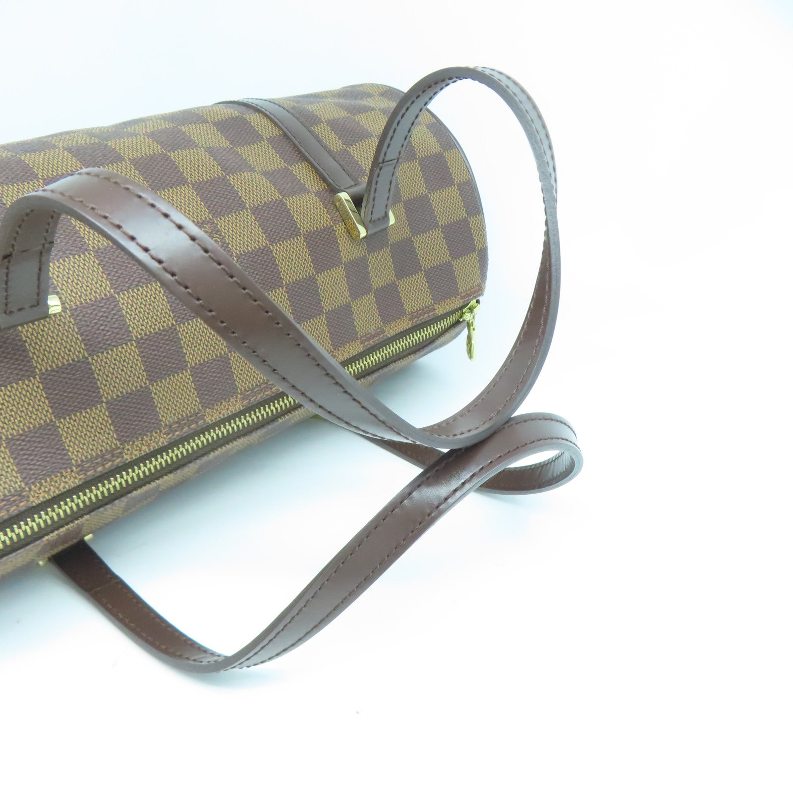 LOUIS VUITTON Damier Papillon GM金扣手挽袋啡色