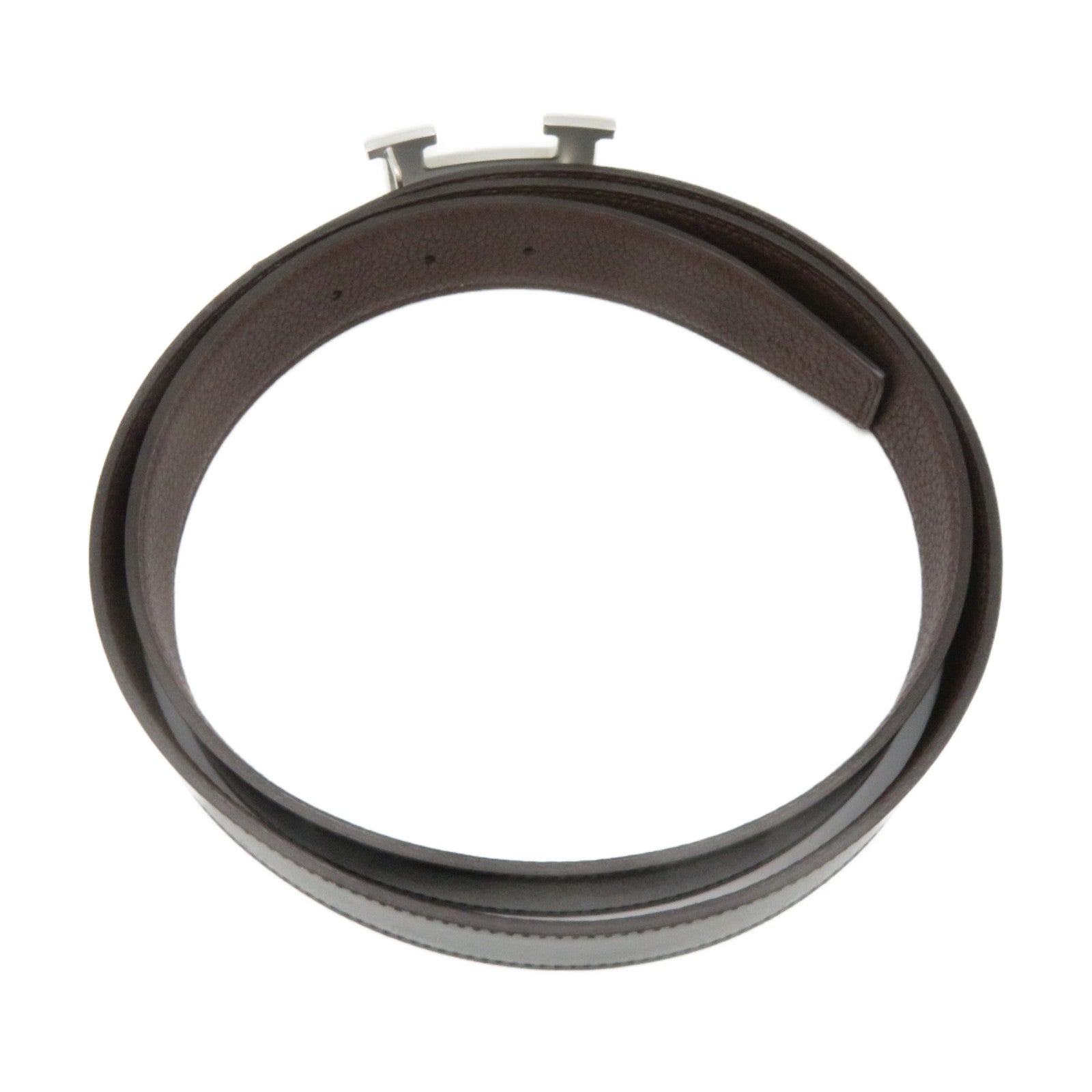 HERMES Swift皮革H Belt皮带黑色/啡色