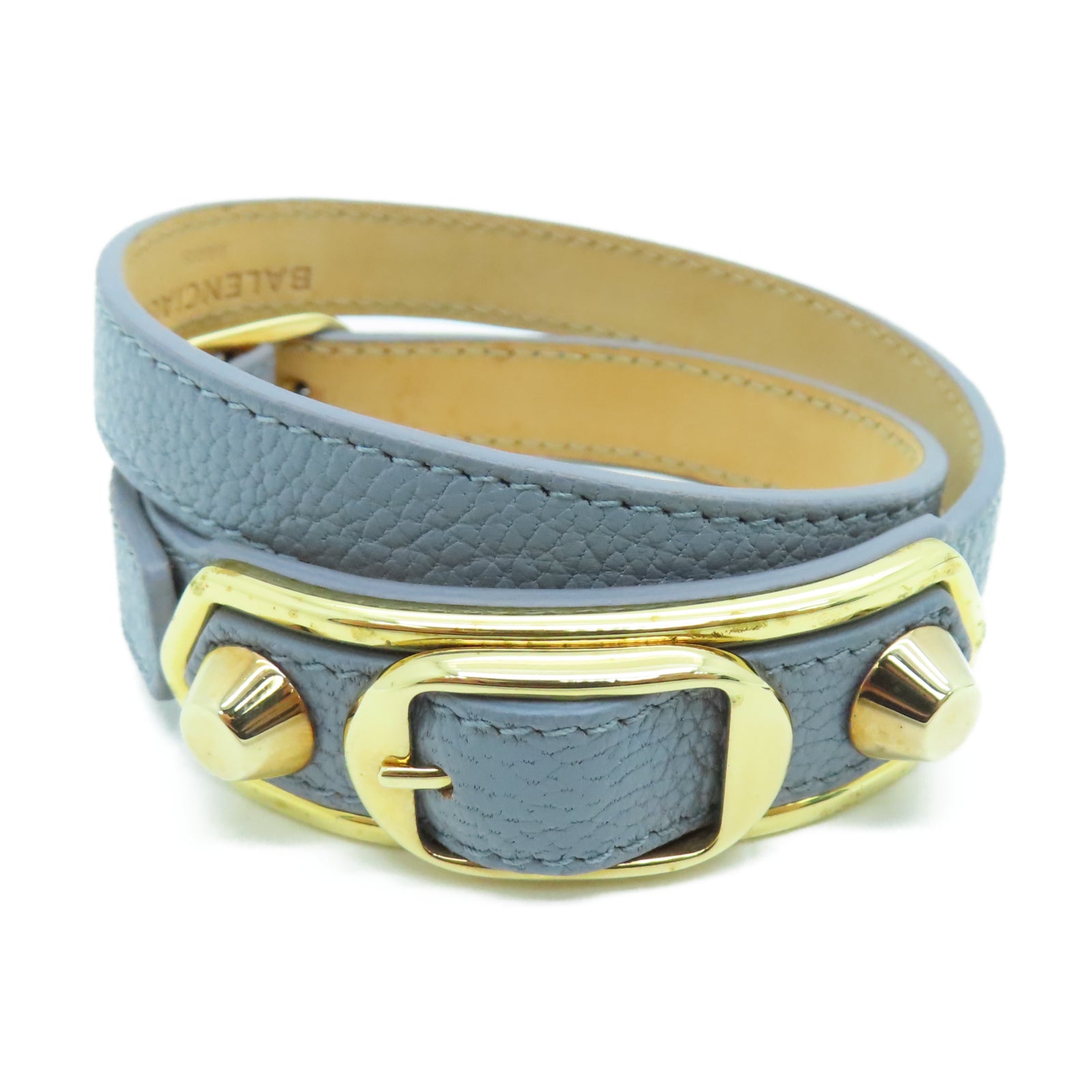 BALENCIAGA 羊皮皮革Bracelet手带灰色