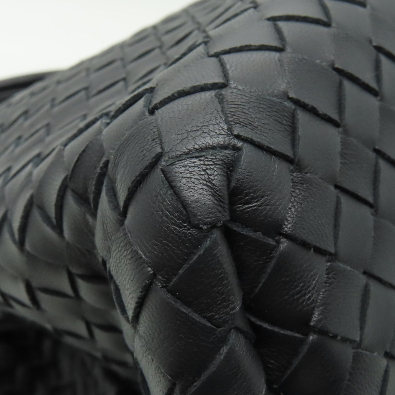 BOTTEGA VENETA 織紋皮革Handbag手挽袋黒色