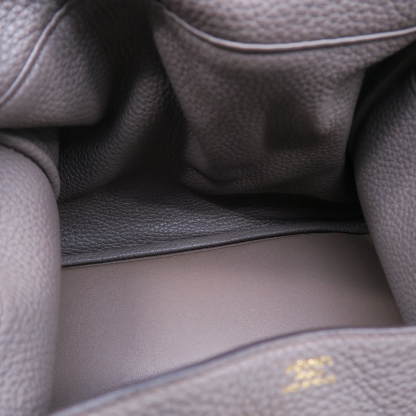 HERMES Taurillon Clemence皮革Lindy 30金扣手挽肩背兩用袋錫器灰色