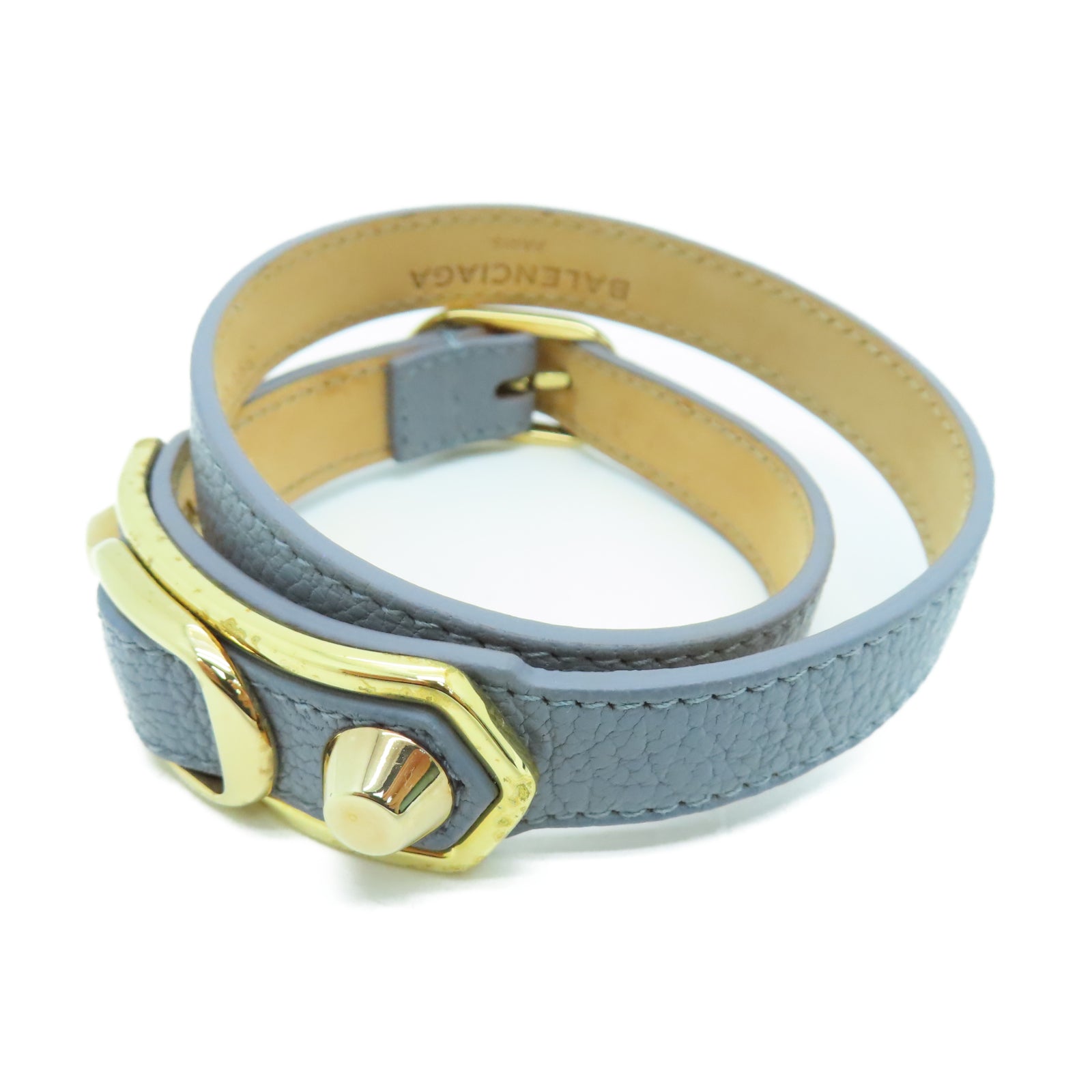 BALENCIAGA 羊皮皮革Bracelet手带灰色