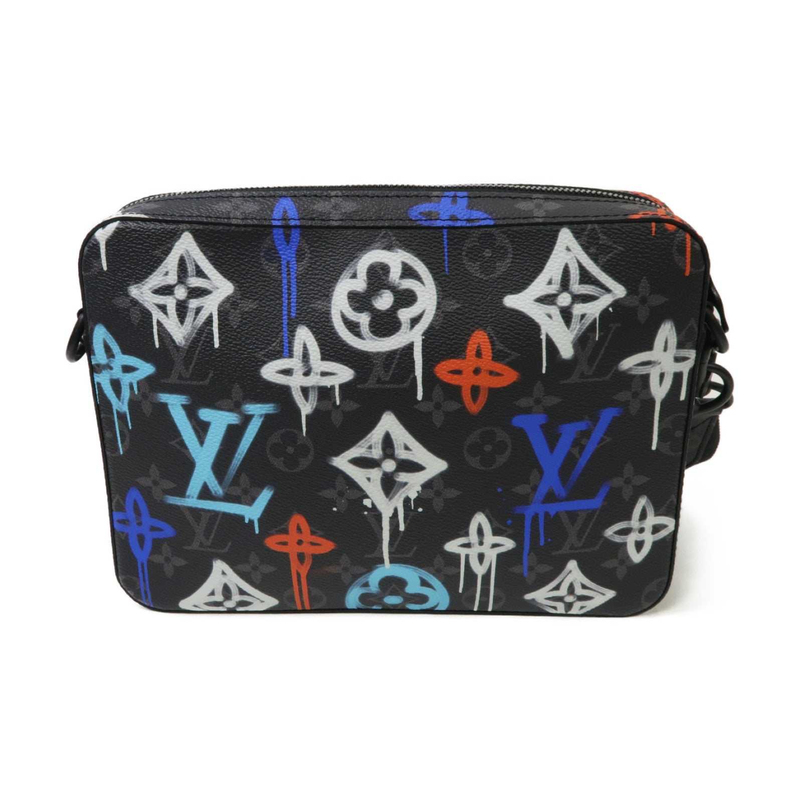 LOUIS VUITTON Monogram Graffiti Trio Messenger肩背袋黑色/彩色