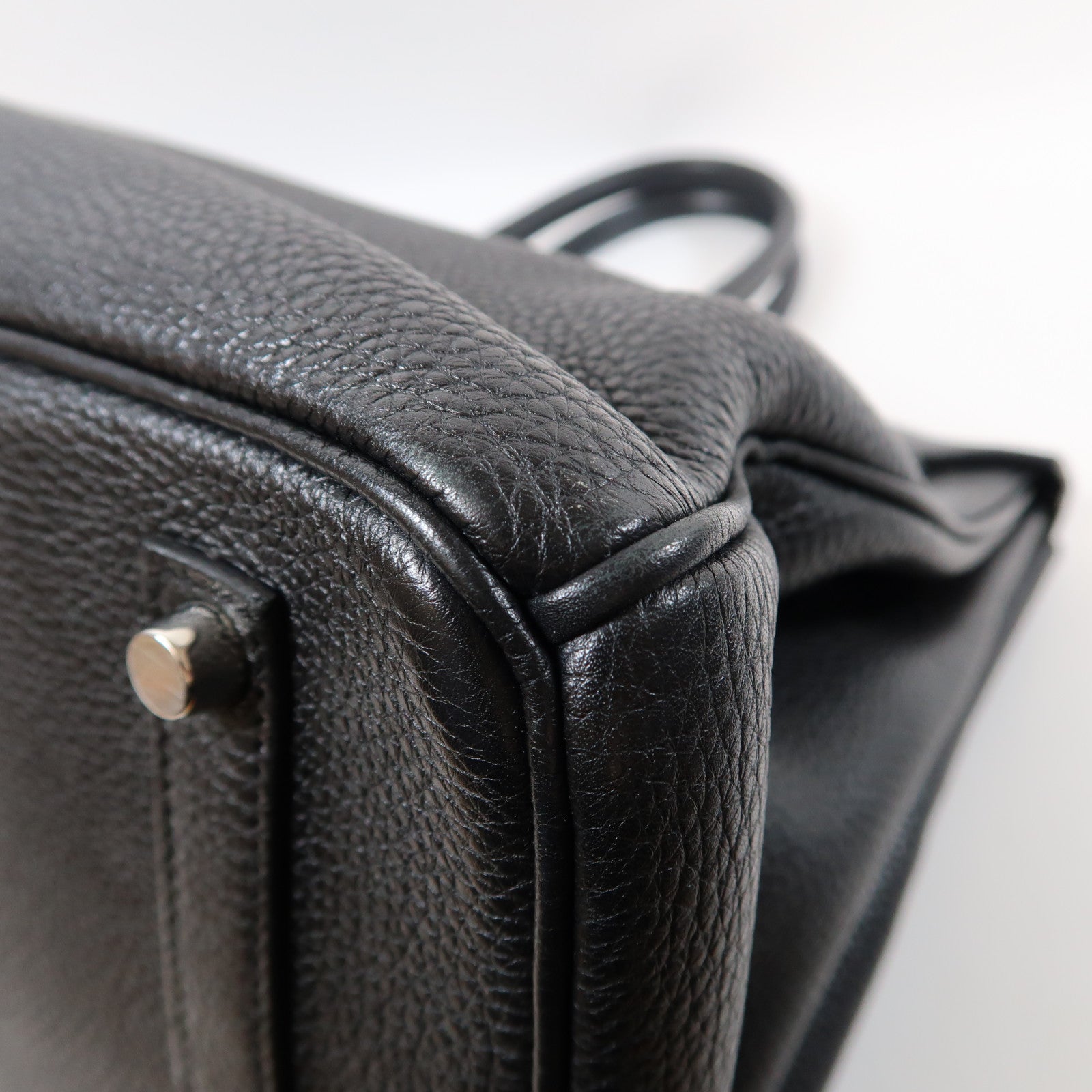 HERMES Togo皮革Birkin 35銀扣手挽袋Noir黑色