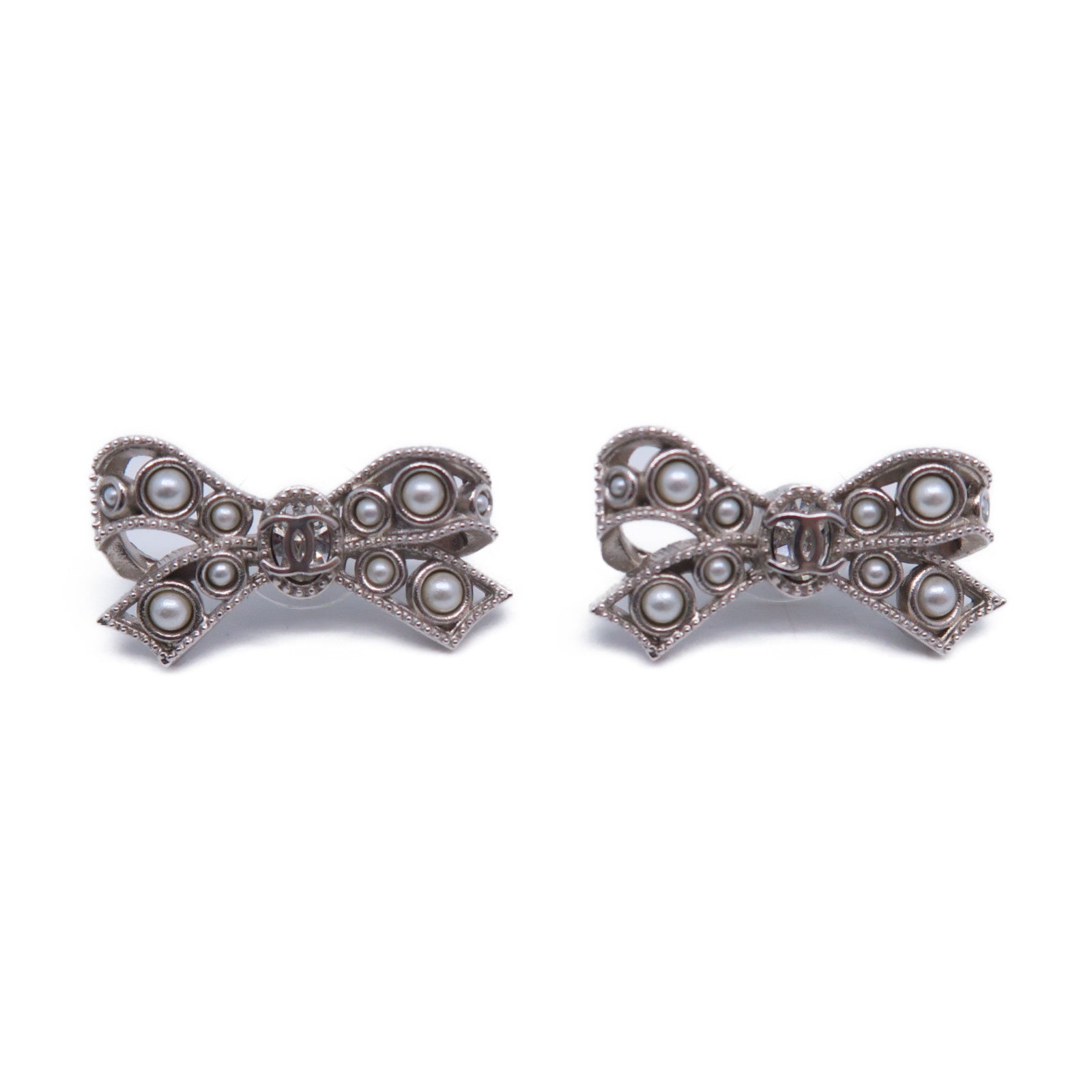 CHANEL 金屬Earring耳環銀色