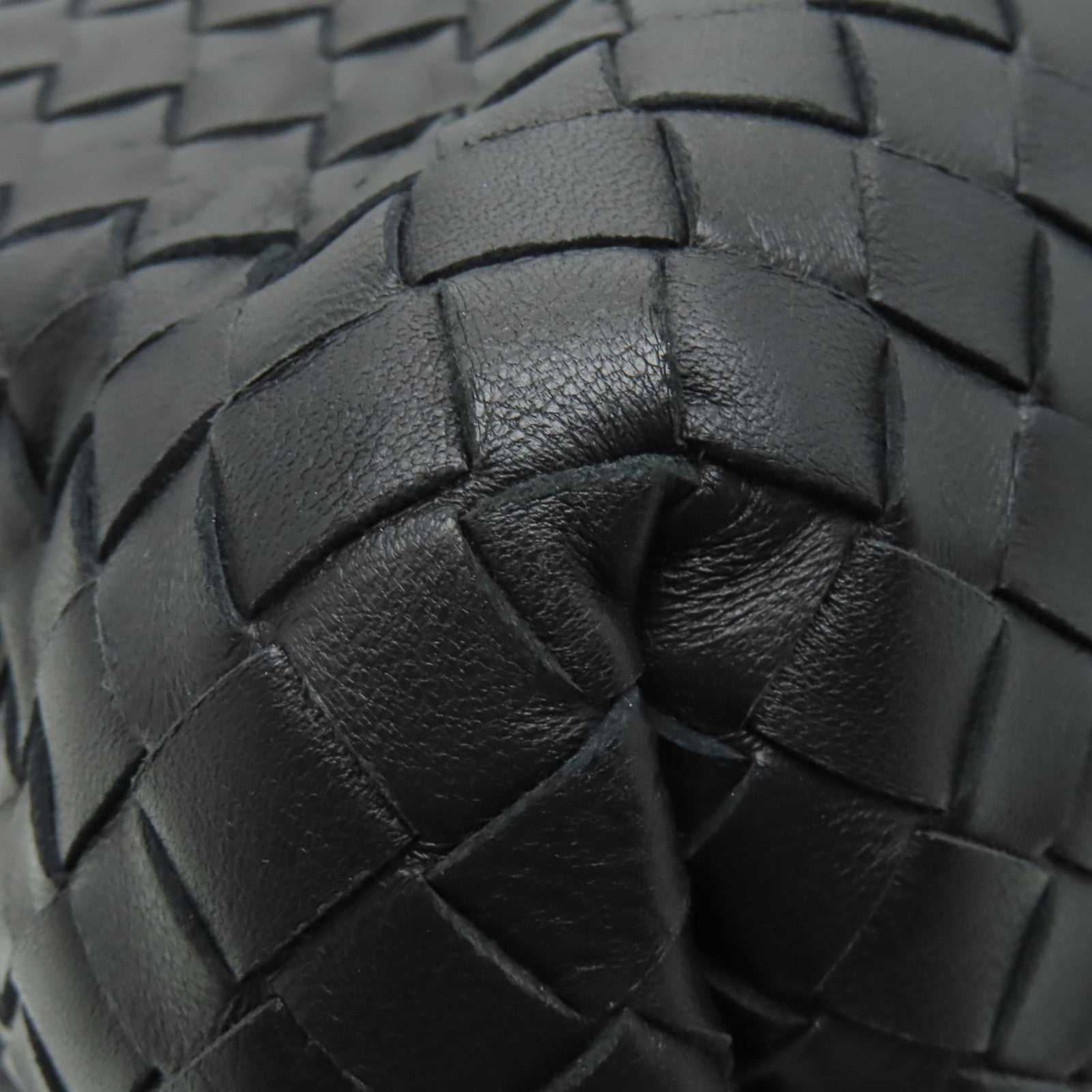 BOTTEGA VENETA 織紋皮革Handbag手挽袋黒色