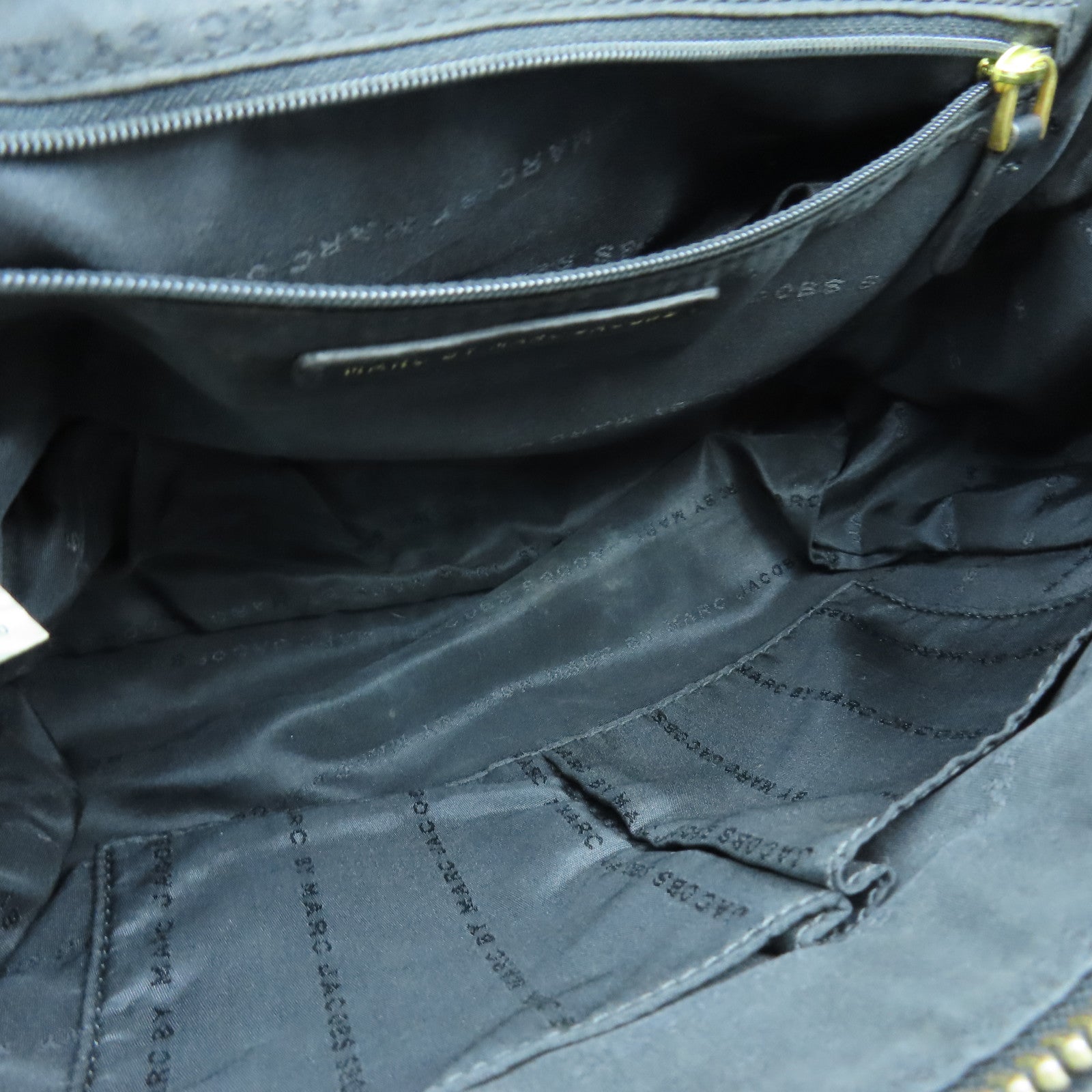 MARC BY MARC JACOBS 牛皮皮革2 Way Shoulder金扣手挽肩背兩用袋黑色