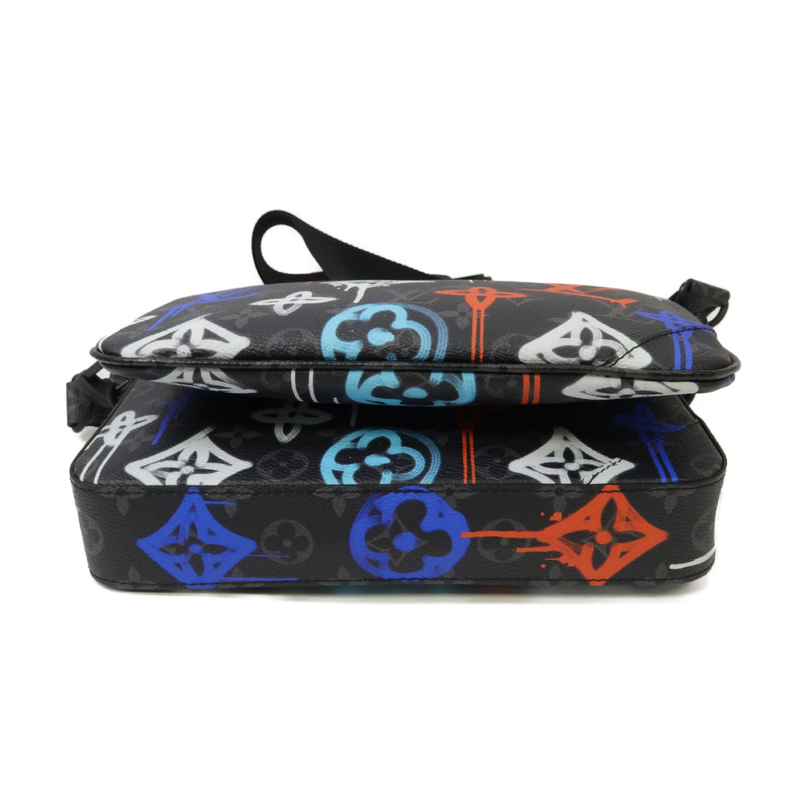 LOUIS VUITTON Monogram Graffiti Trio Messenger肩背袋黑色/彩色