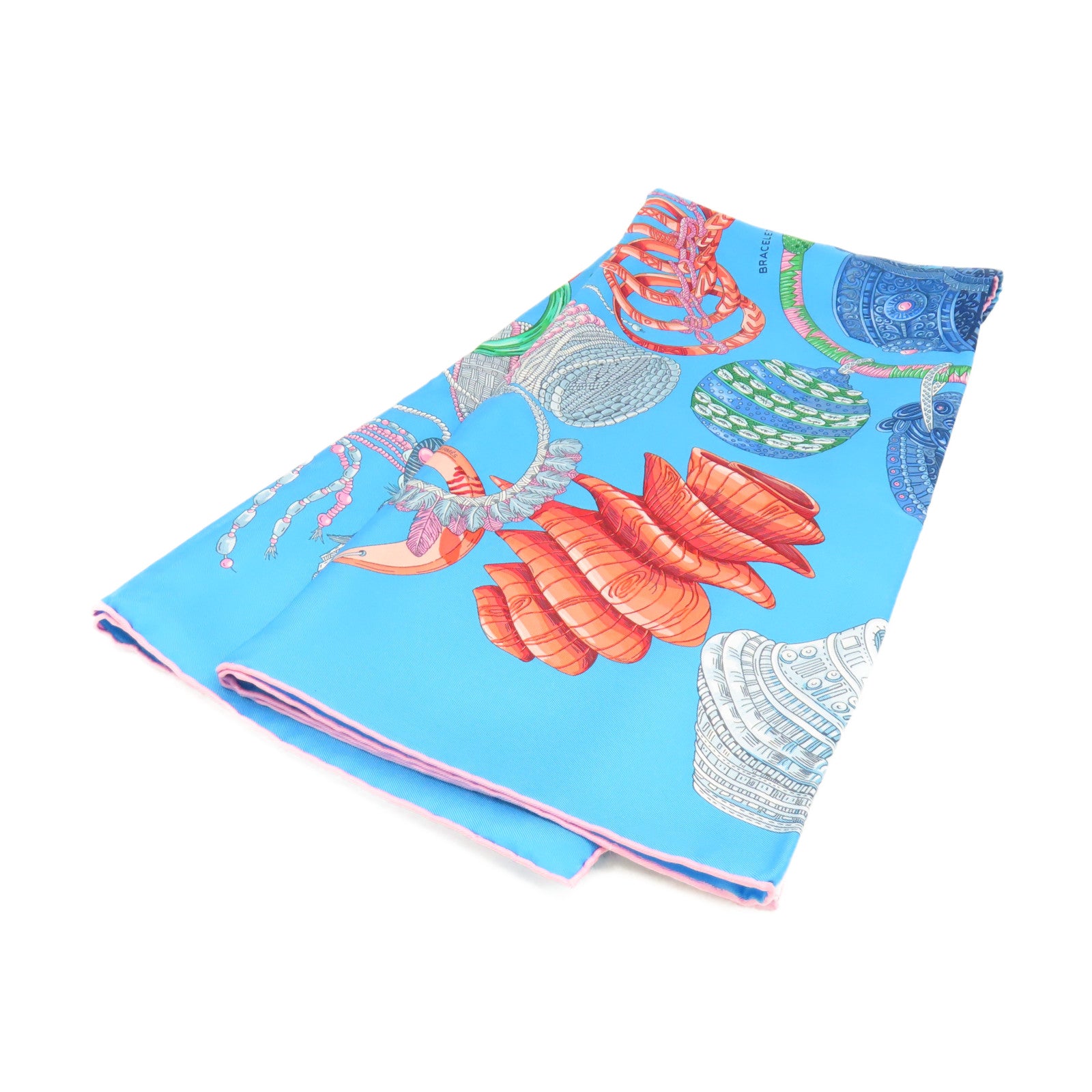 HERMES 絲質Scarf 90x90絲巾藍色/粉紅色/彩色