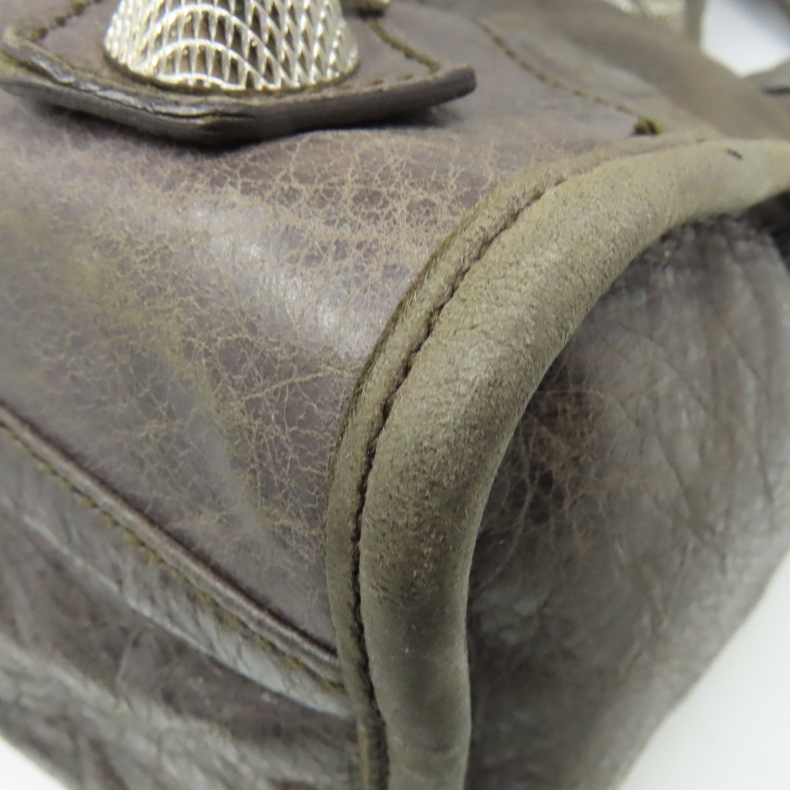 BALENCIAGA 羊皮皮革Giant City手挽肩背兩用袋碳灰色